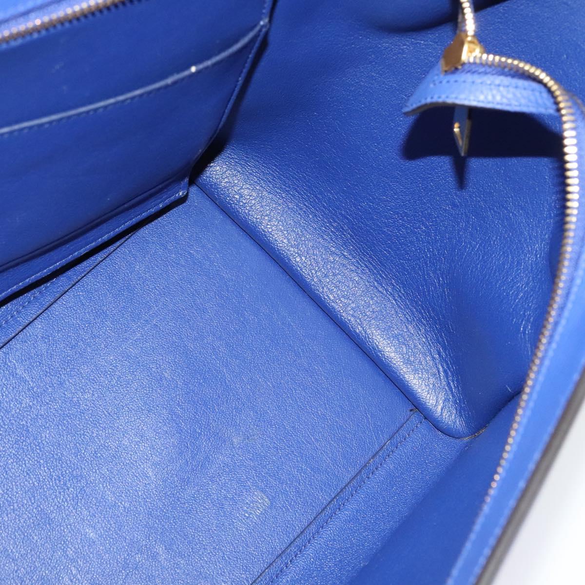 Céline Trapèze, Blue, Leather, handbag