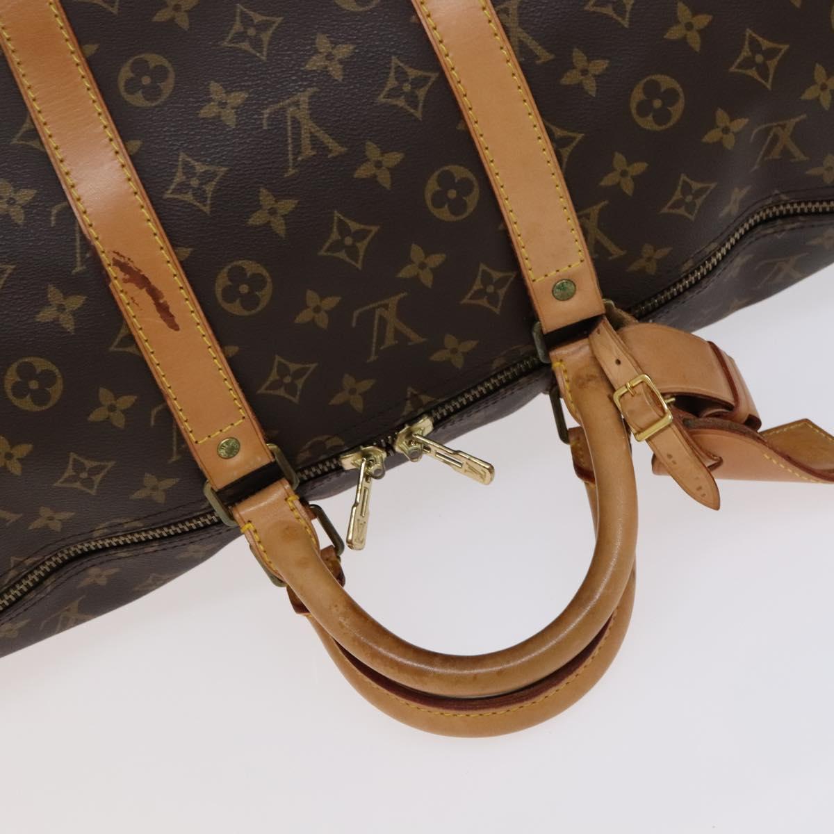 Louis Vuitton Keepall 55, Brown, Canvas, travel