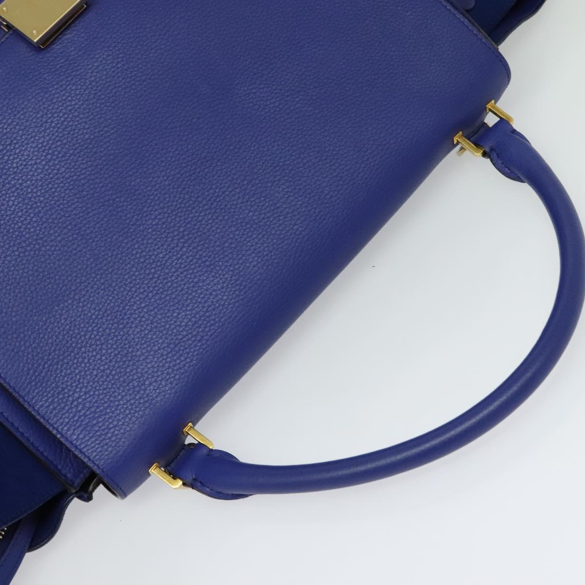 Céline Trapèze, Blue, Leather, handbag
