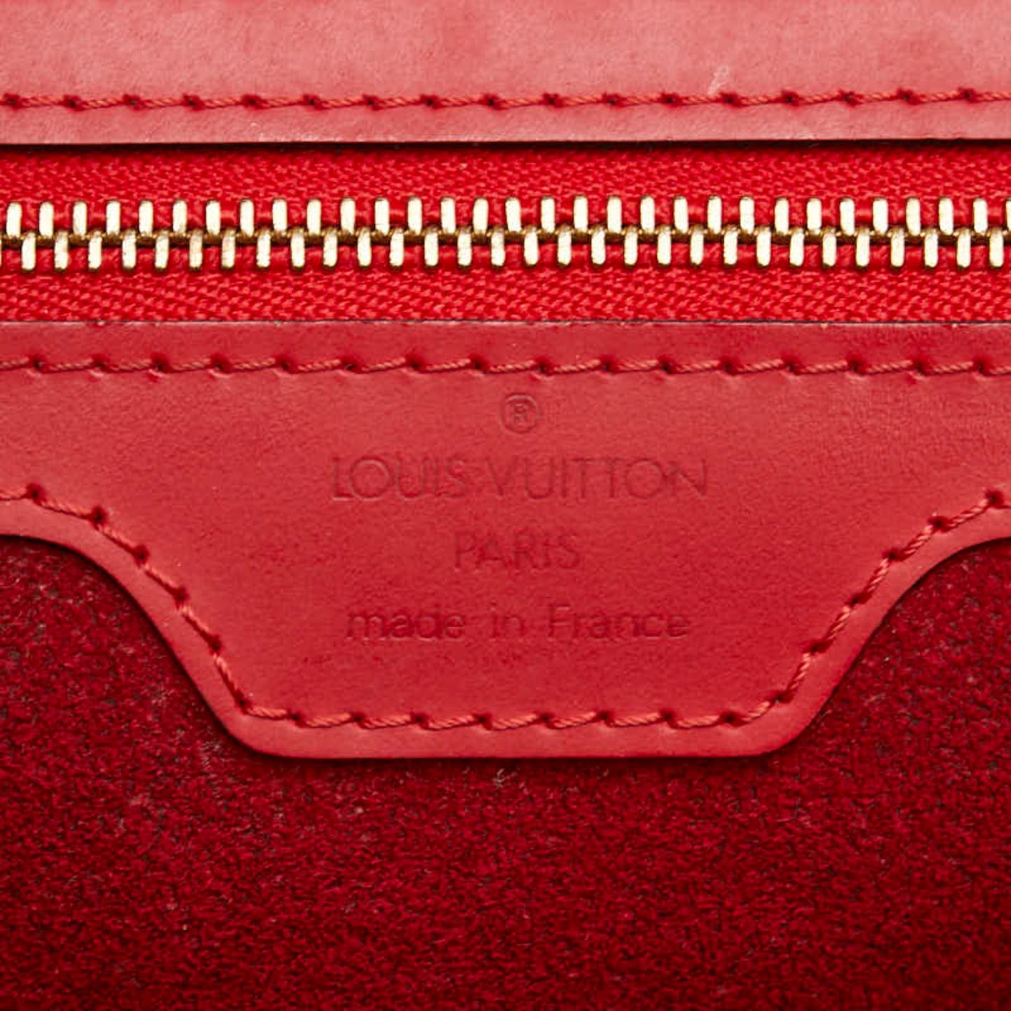 Louis Vuitton Lussac, Red, Leather, tote