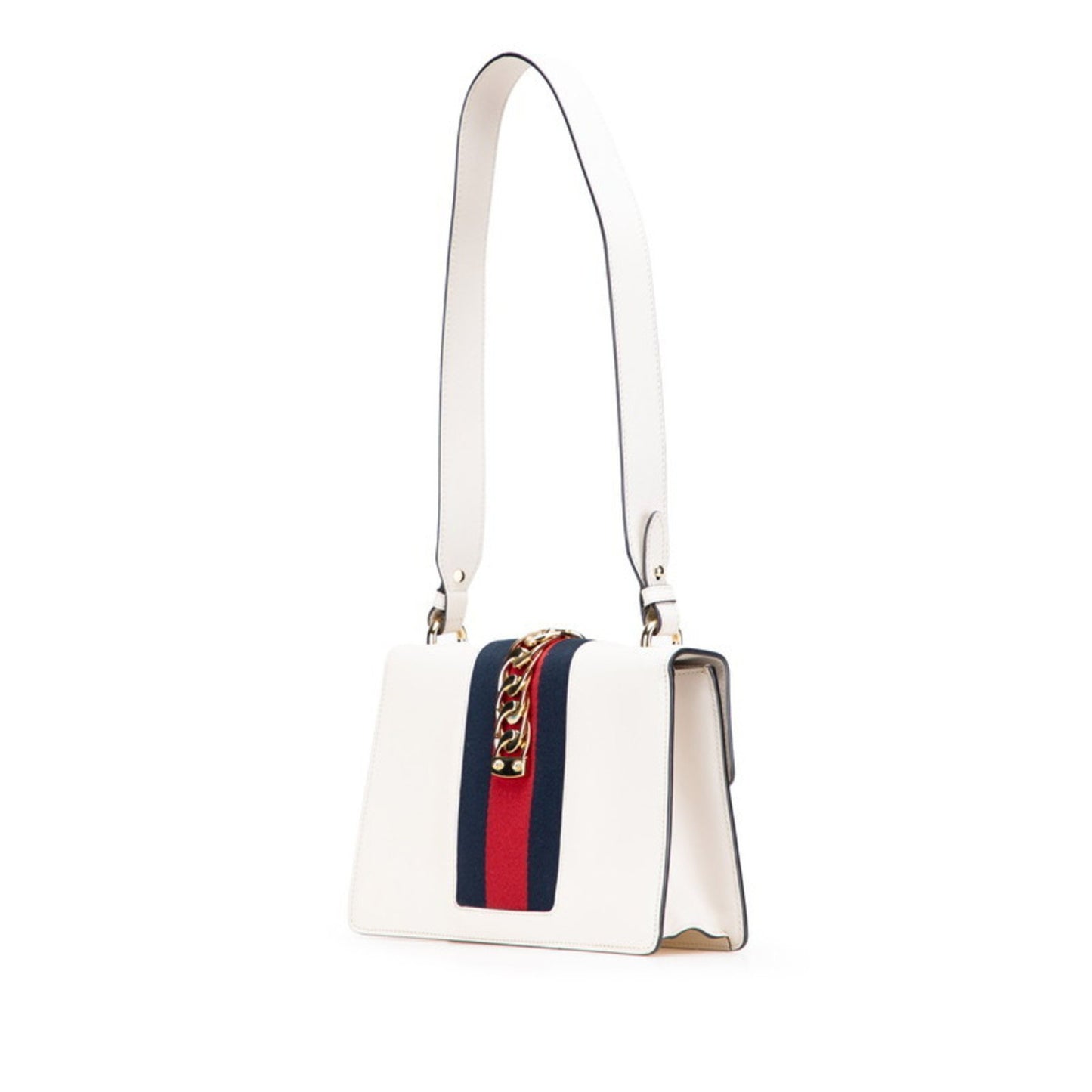 Gucci Sylvie, White, Leather, handbag