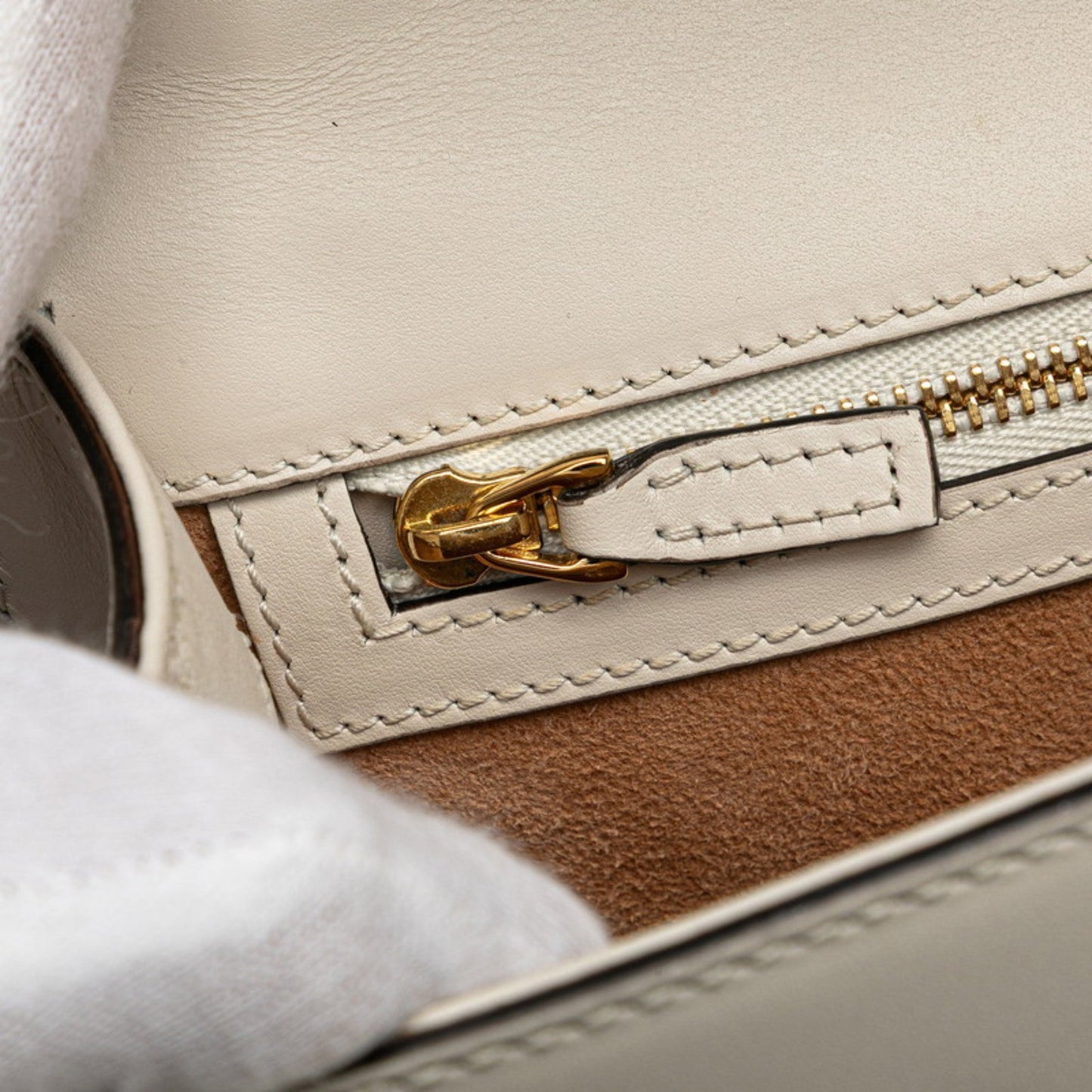 Gucci Sylvie, White, Leather, handbag