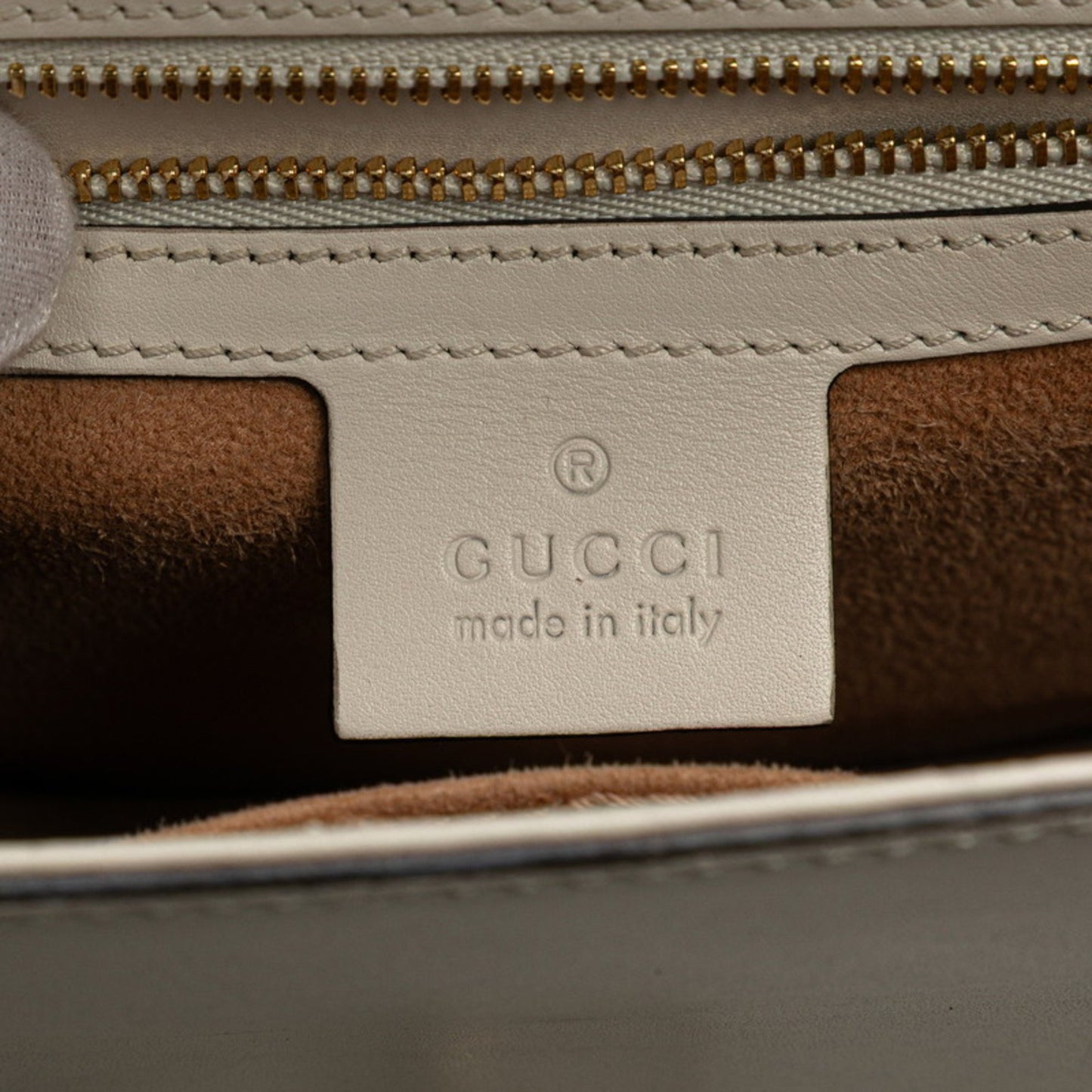 Gucci Sylvie, White, Leather, handbag