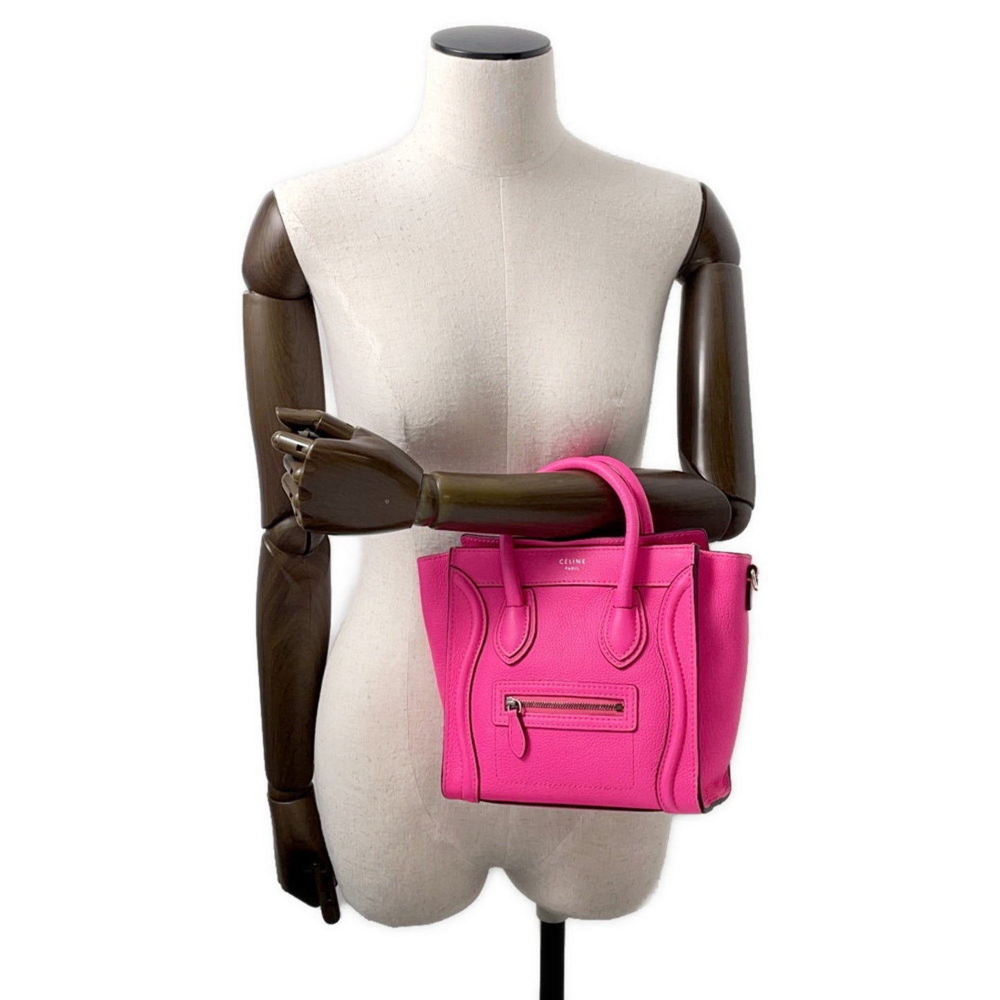 Céline Luggage, Pink, Leather, handbag