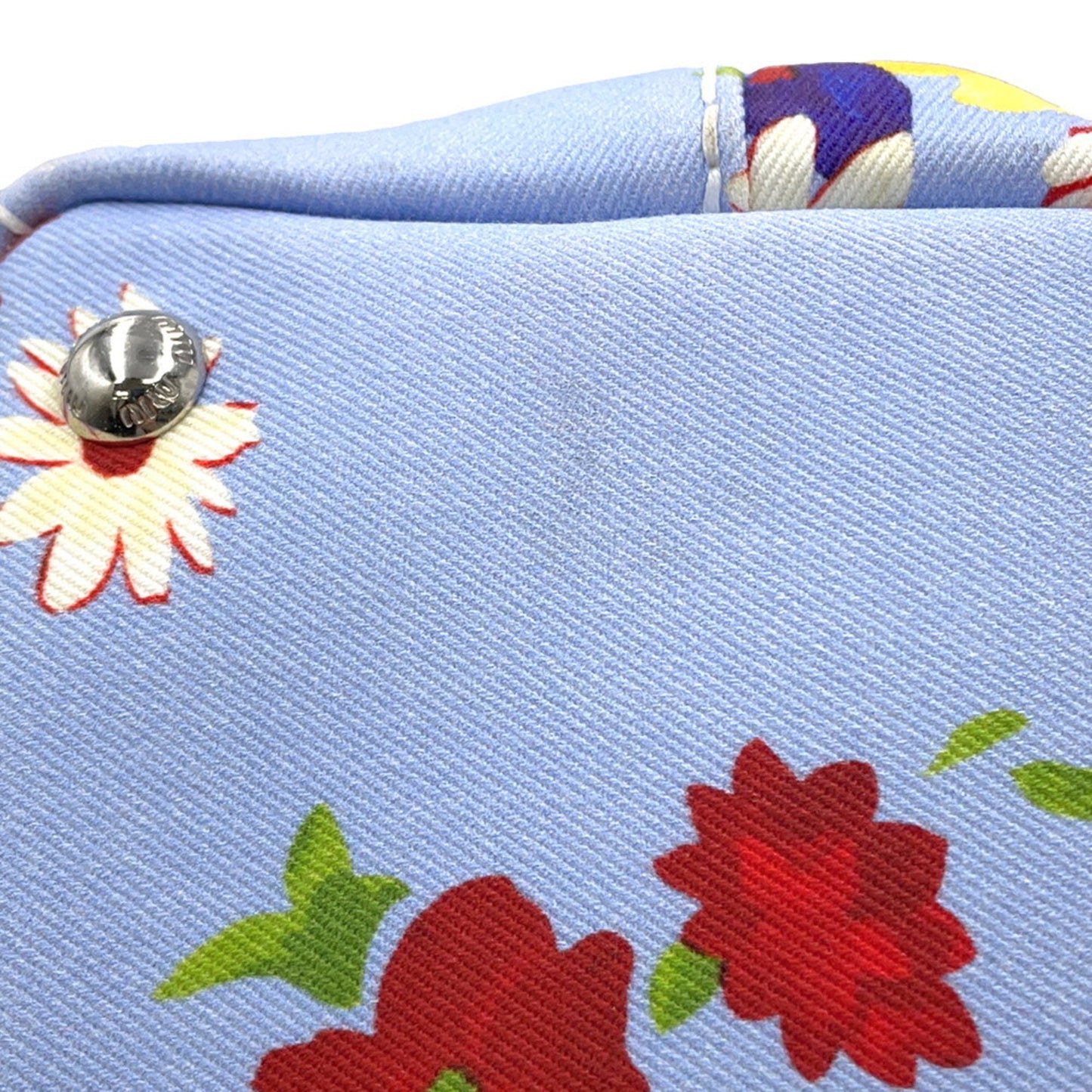 Miu Miu Flower, Blue, Canvas, handbag