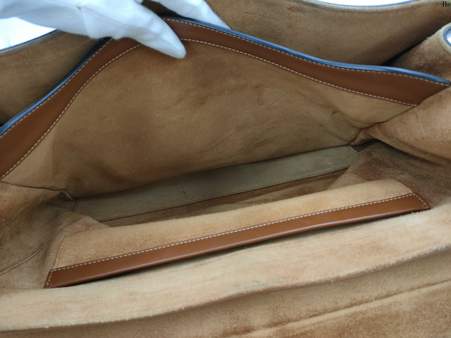 Céline 16 PM, Brown, Leather, handbag