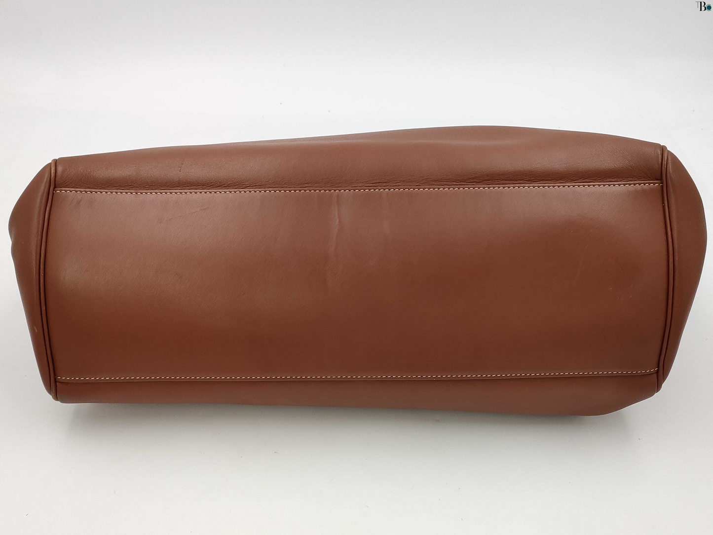 Céline 16 PM, Brown, Leather, handbag