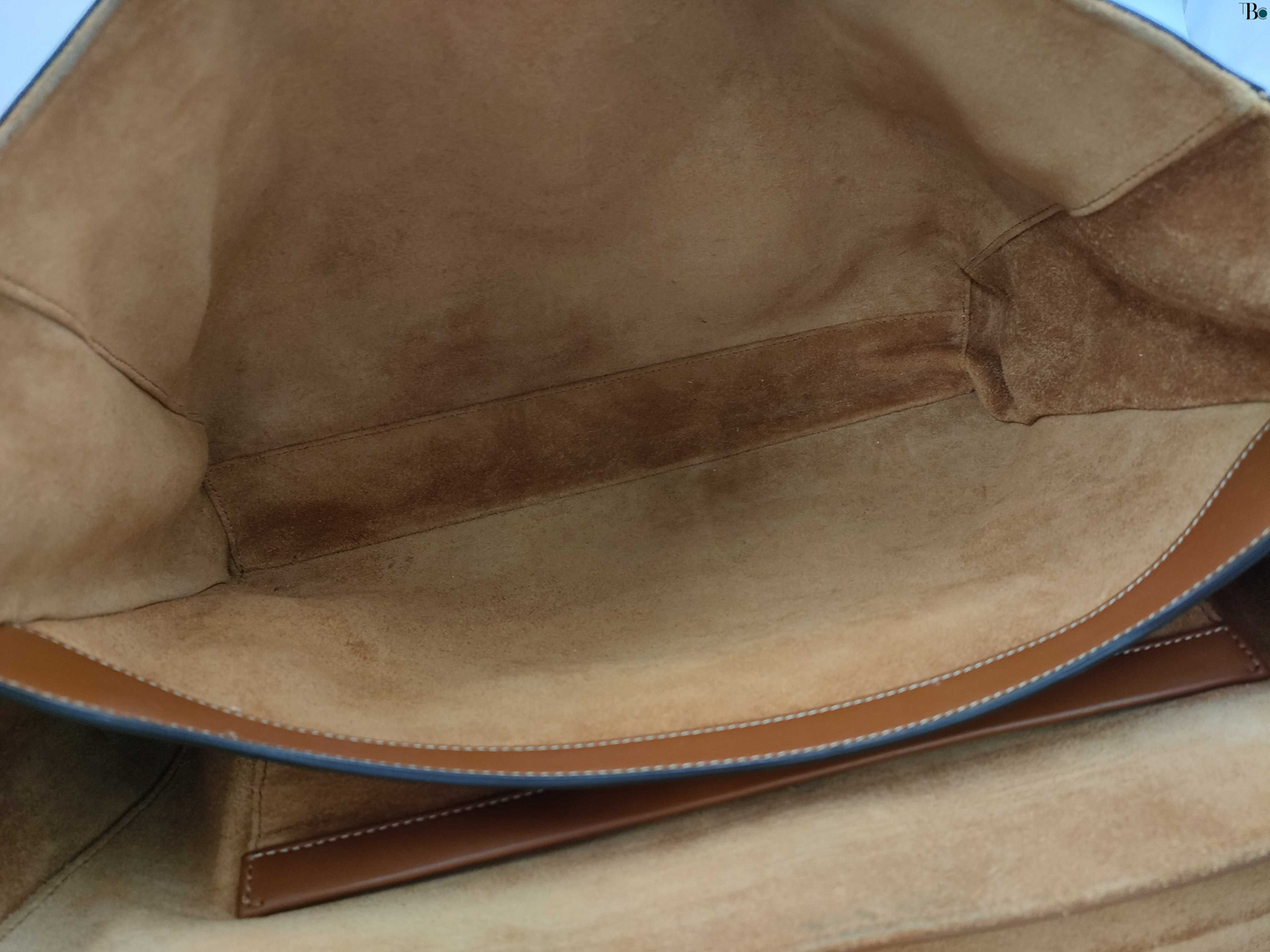 Céline 16 PM, Brown, Leather, handbag