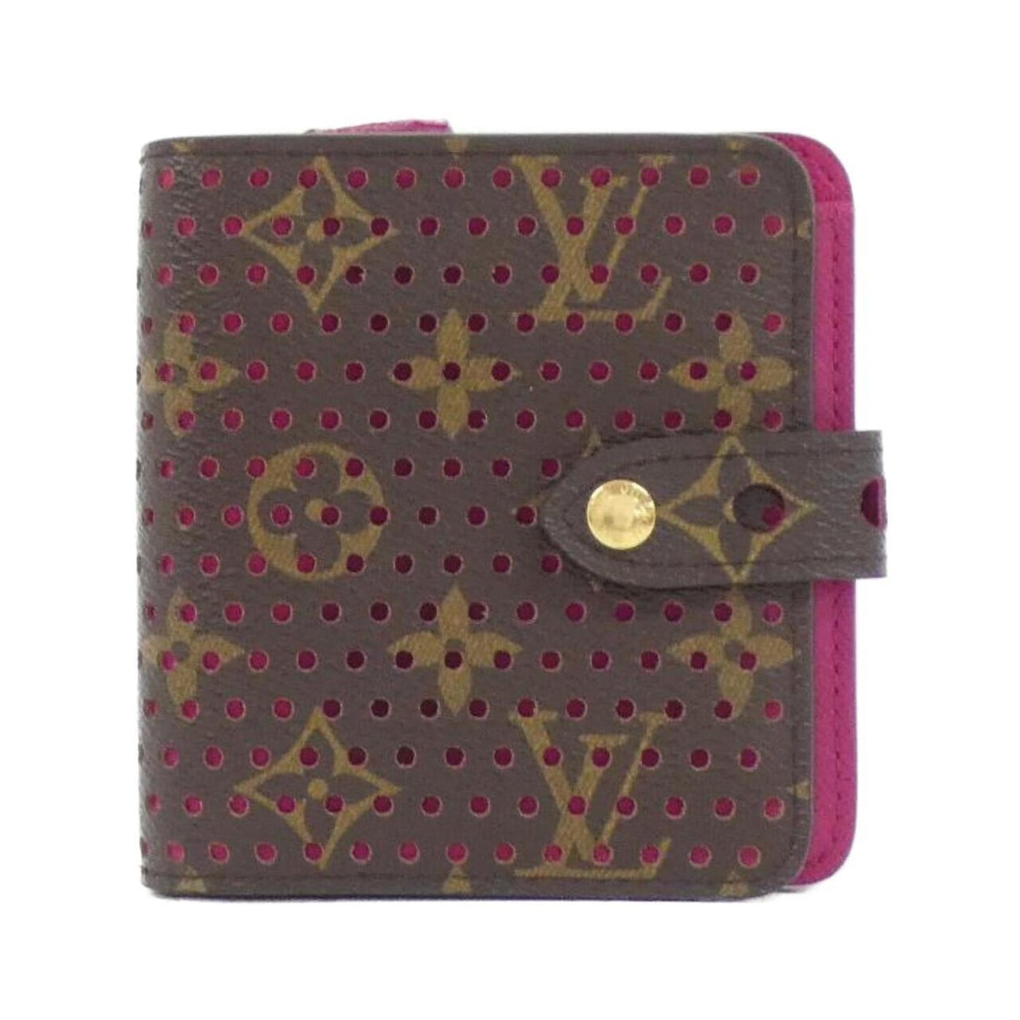 Louis Vuitton Compact zip, Brown, Canvas, wallet