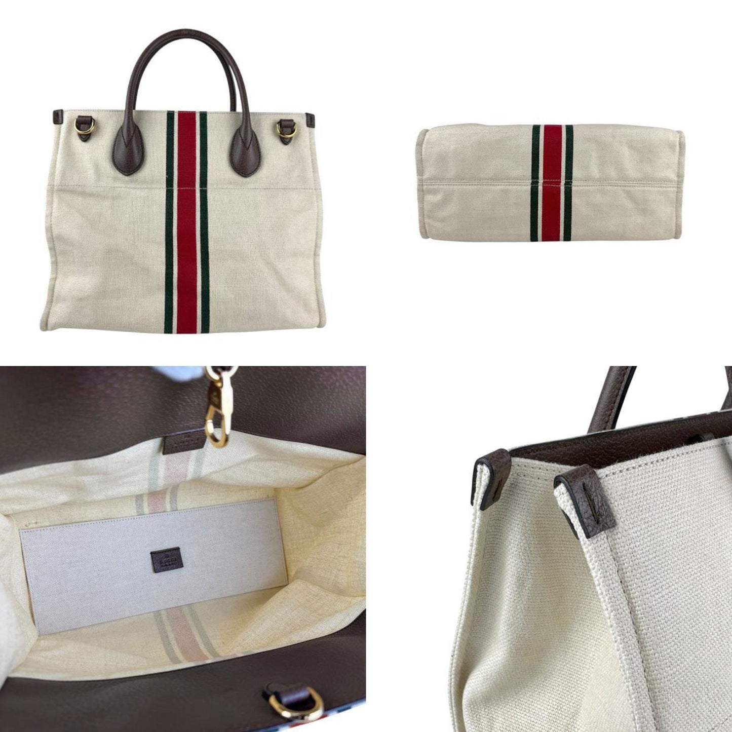 Gucci Interlocking G, IVORY, "CANVAS, LEATHER", handbag