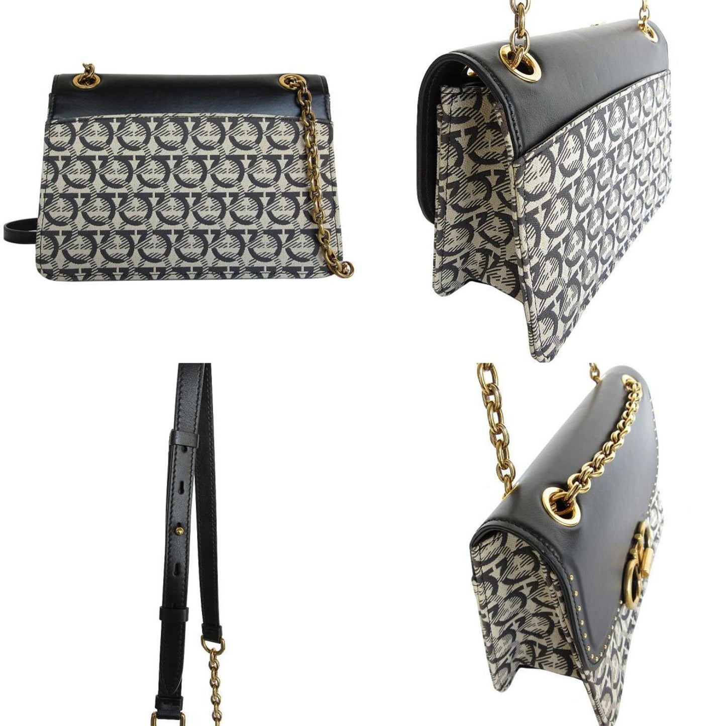 Salvatore Ferragamo Gancini, Multicolour, "CANVAS, LEATHER", shoulder