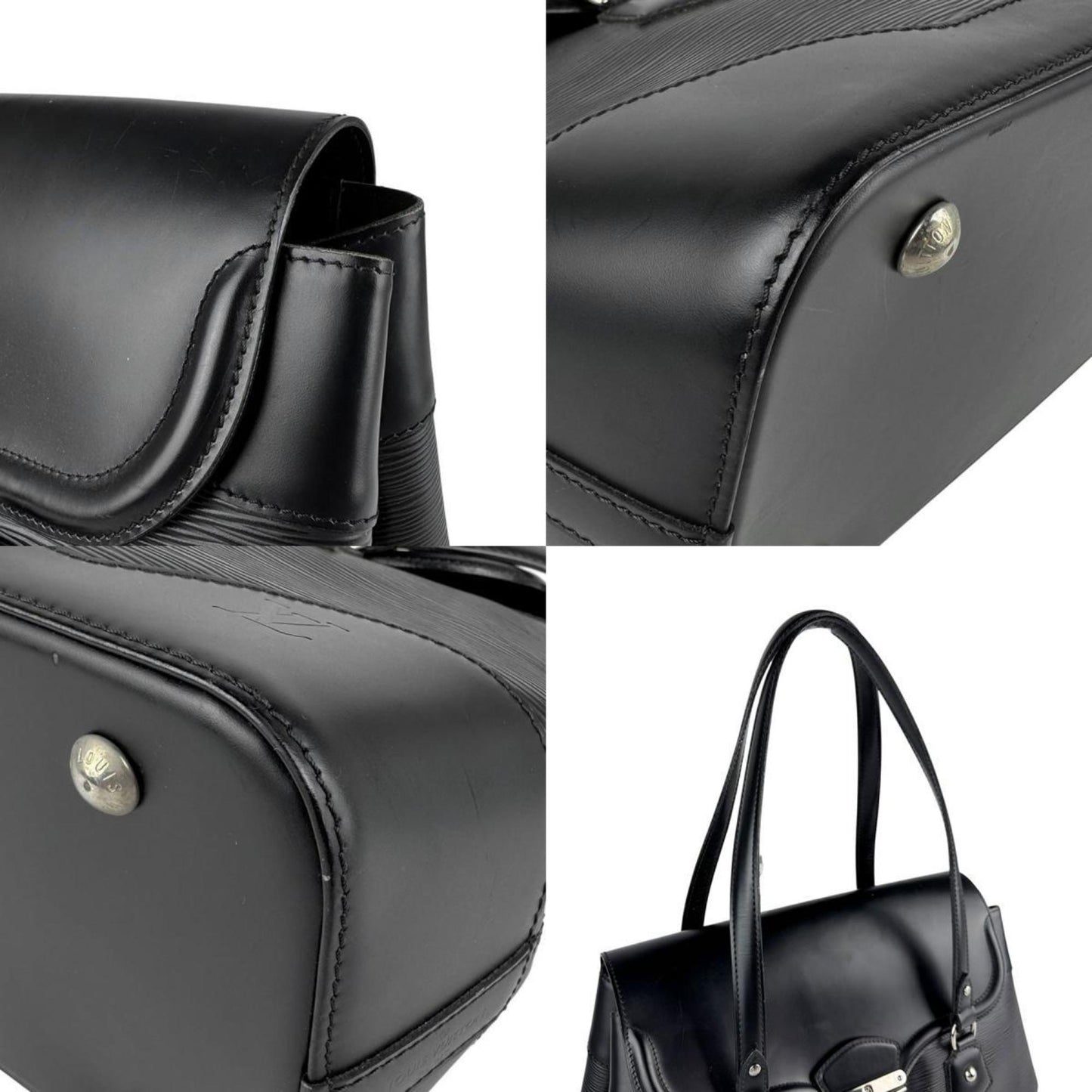 Louis Vuitton Bagatelle, Black, Leather, shoulder