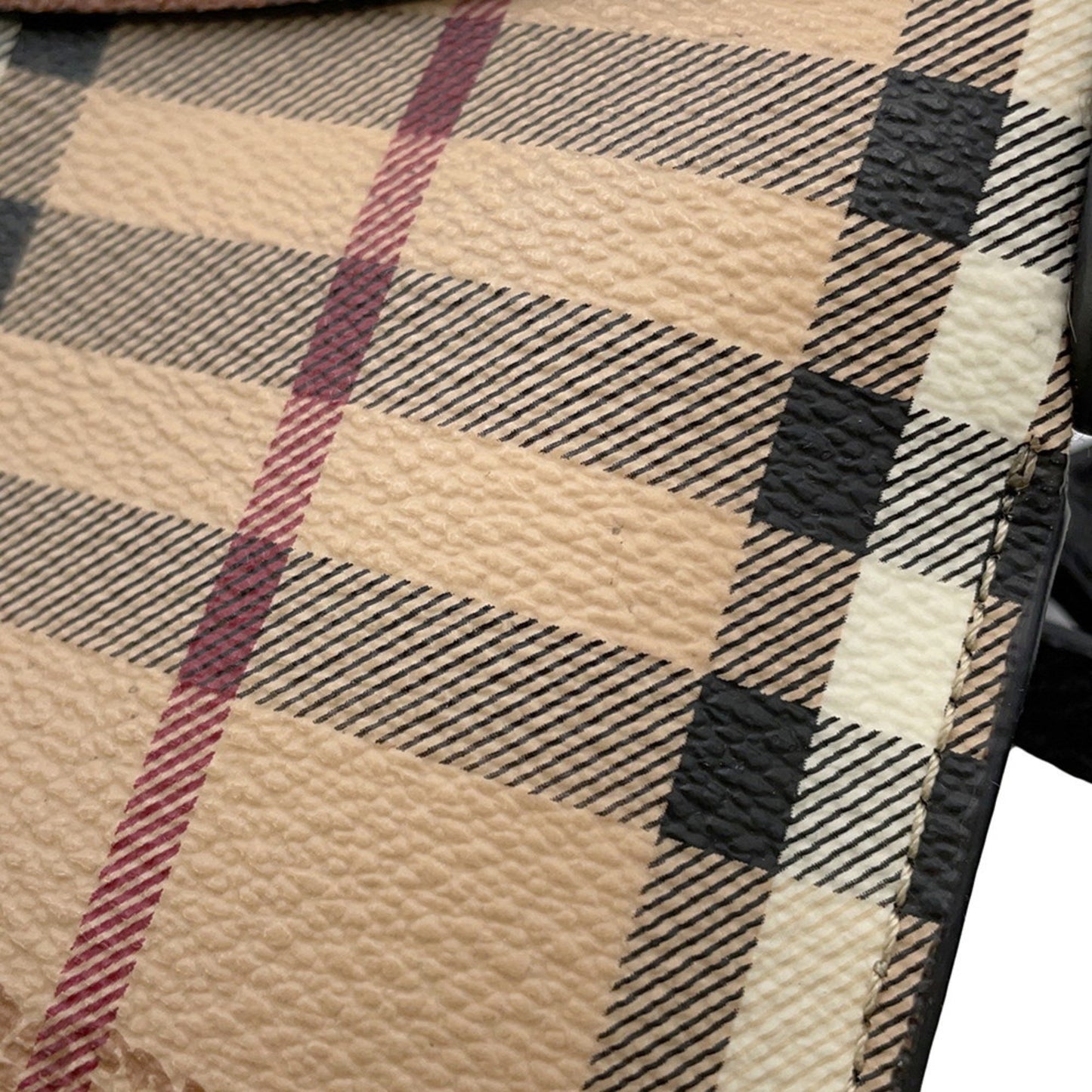 Burberry Haymarket, Beige, Canvas, clutch