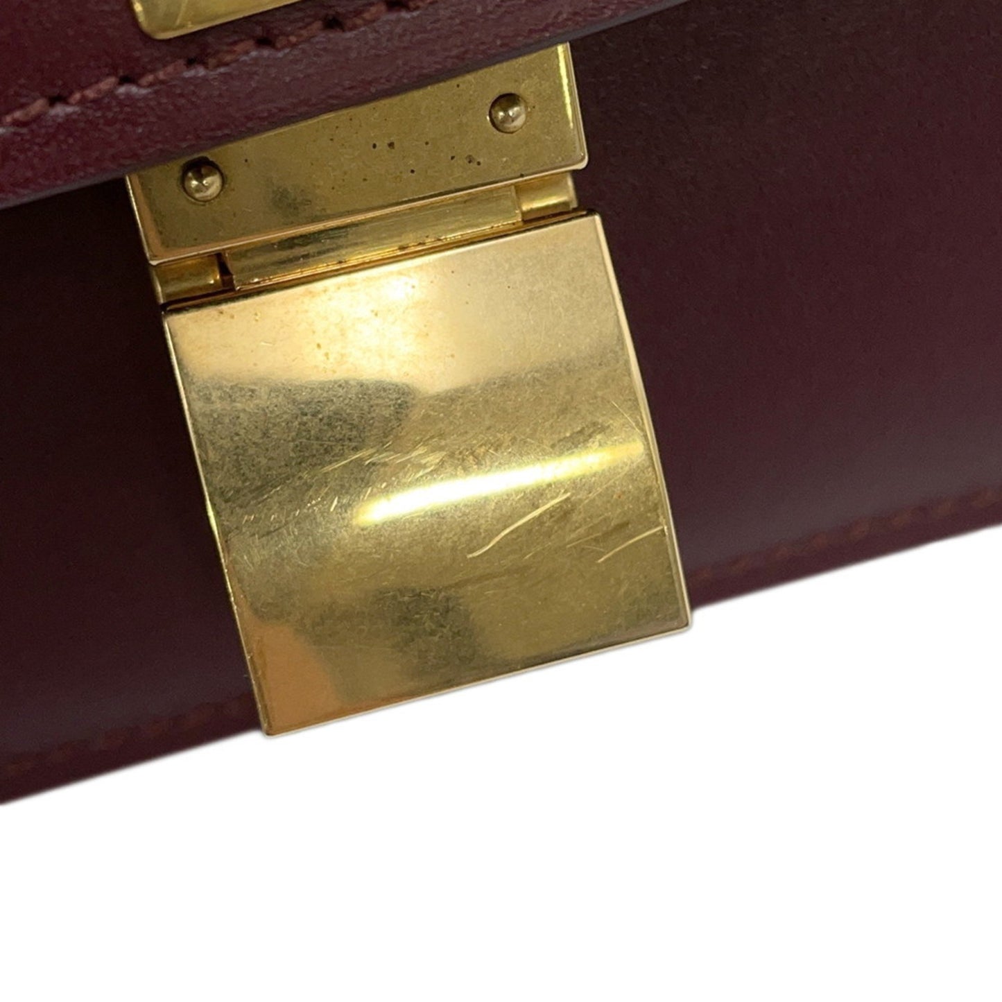 Céline Classic, Burgundy, Leather, shoulder