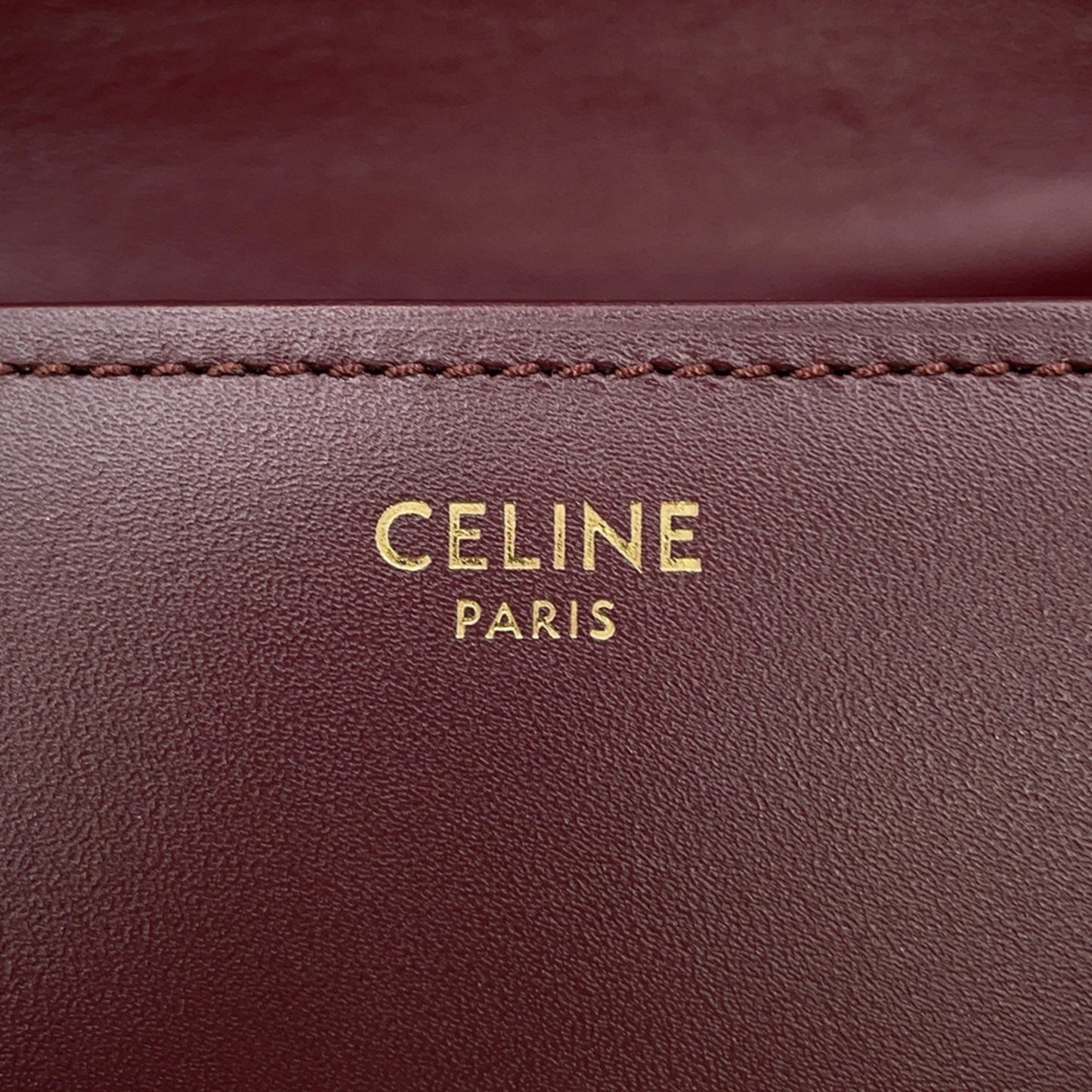Céline Classic, Burgundy, Leather, shoulder