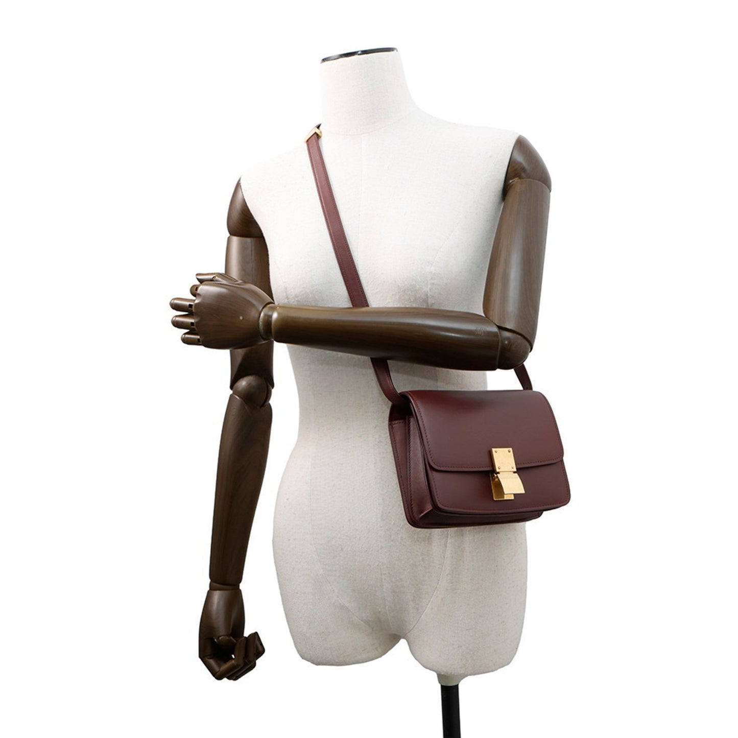 Céline Classic, Burgundy, Leather, shoulder