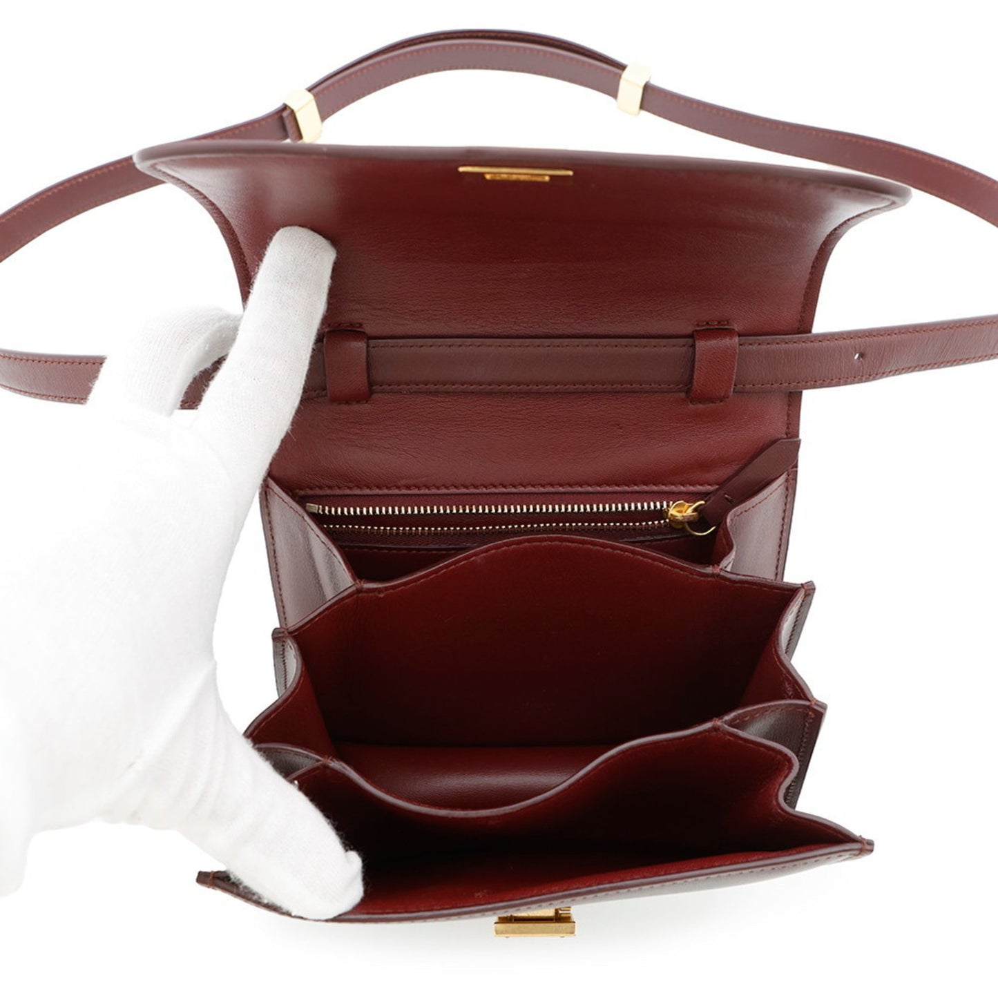 Céline Classic, Burgundy, Leather, shoulder