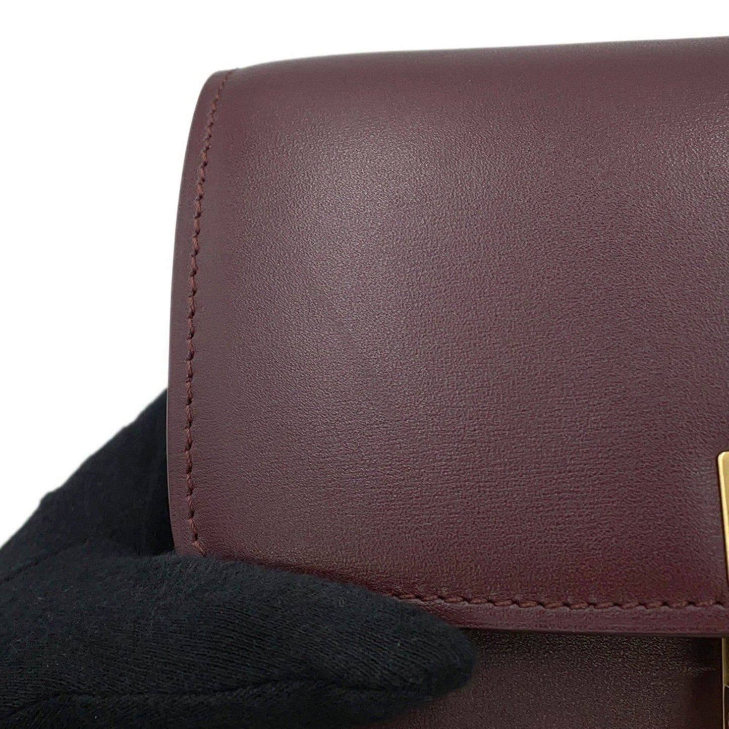Céline Classic, Burgundy, Leather, shoulder