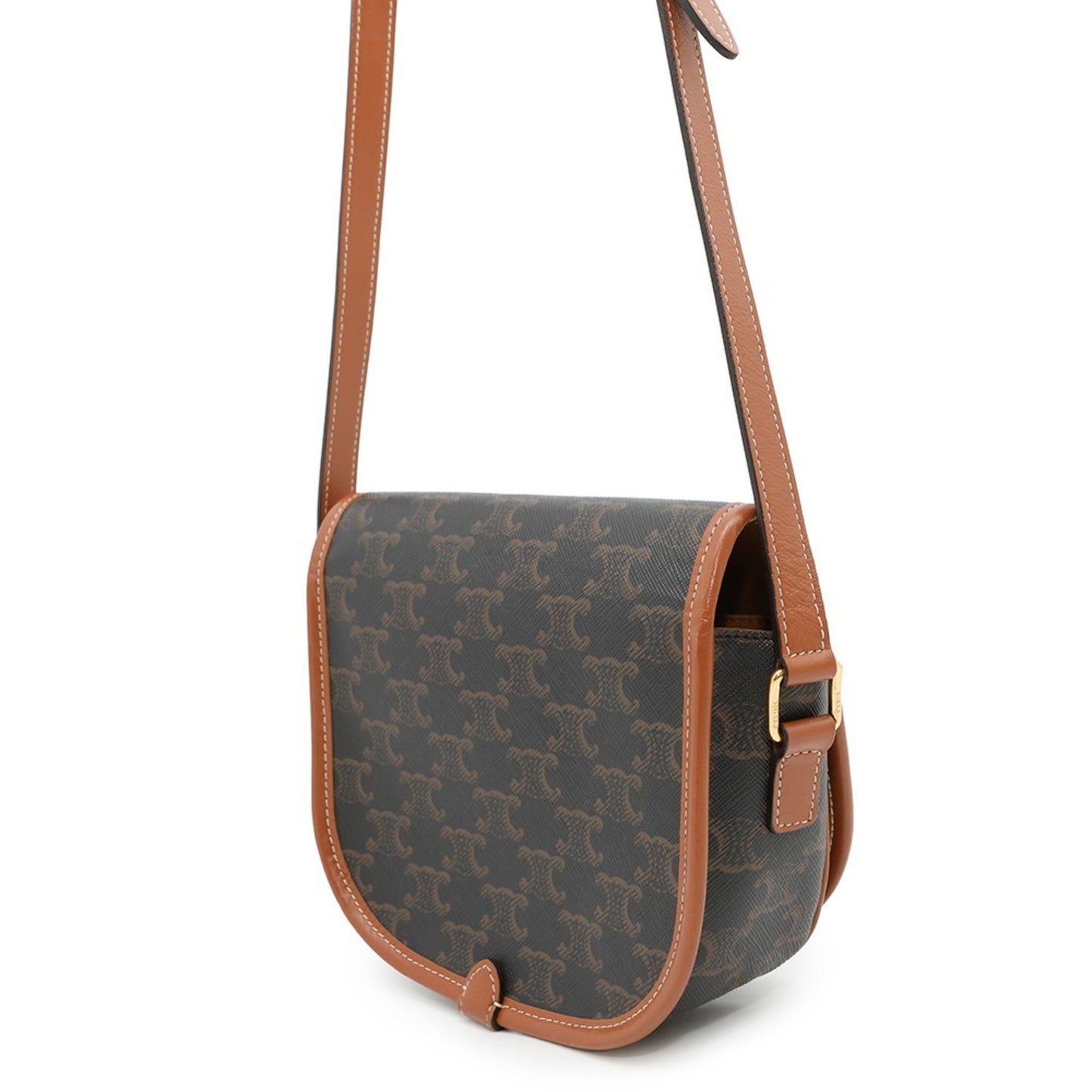 Céline Folco, Brown, Canvas, shoulder