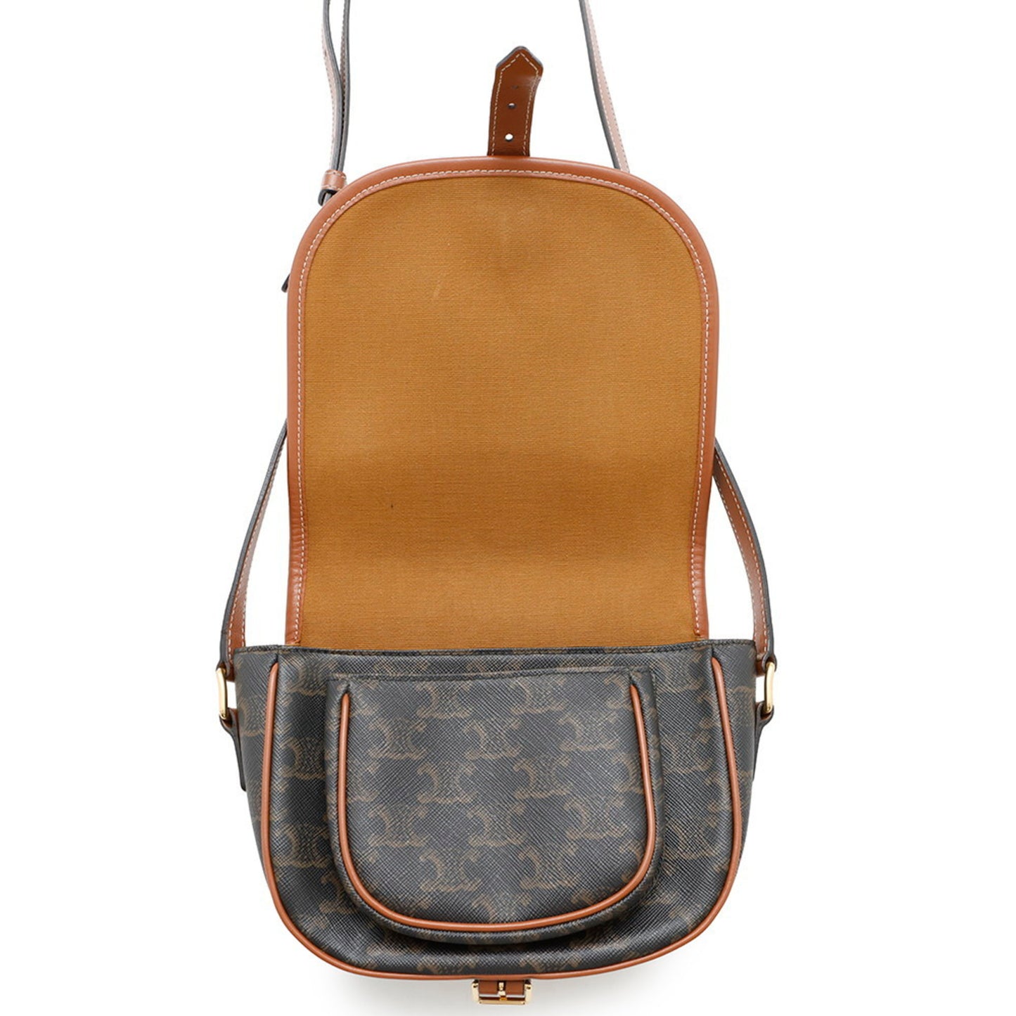Céline Folco, Brown, Canvas, shoulder