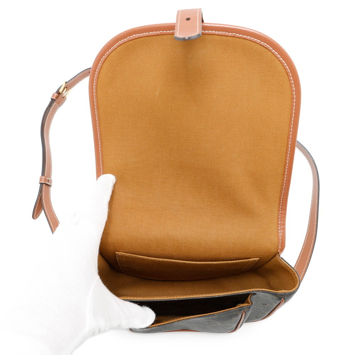 Céline Folco, Brown, Canvas, shoulder