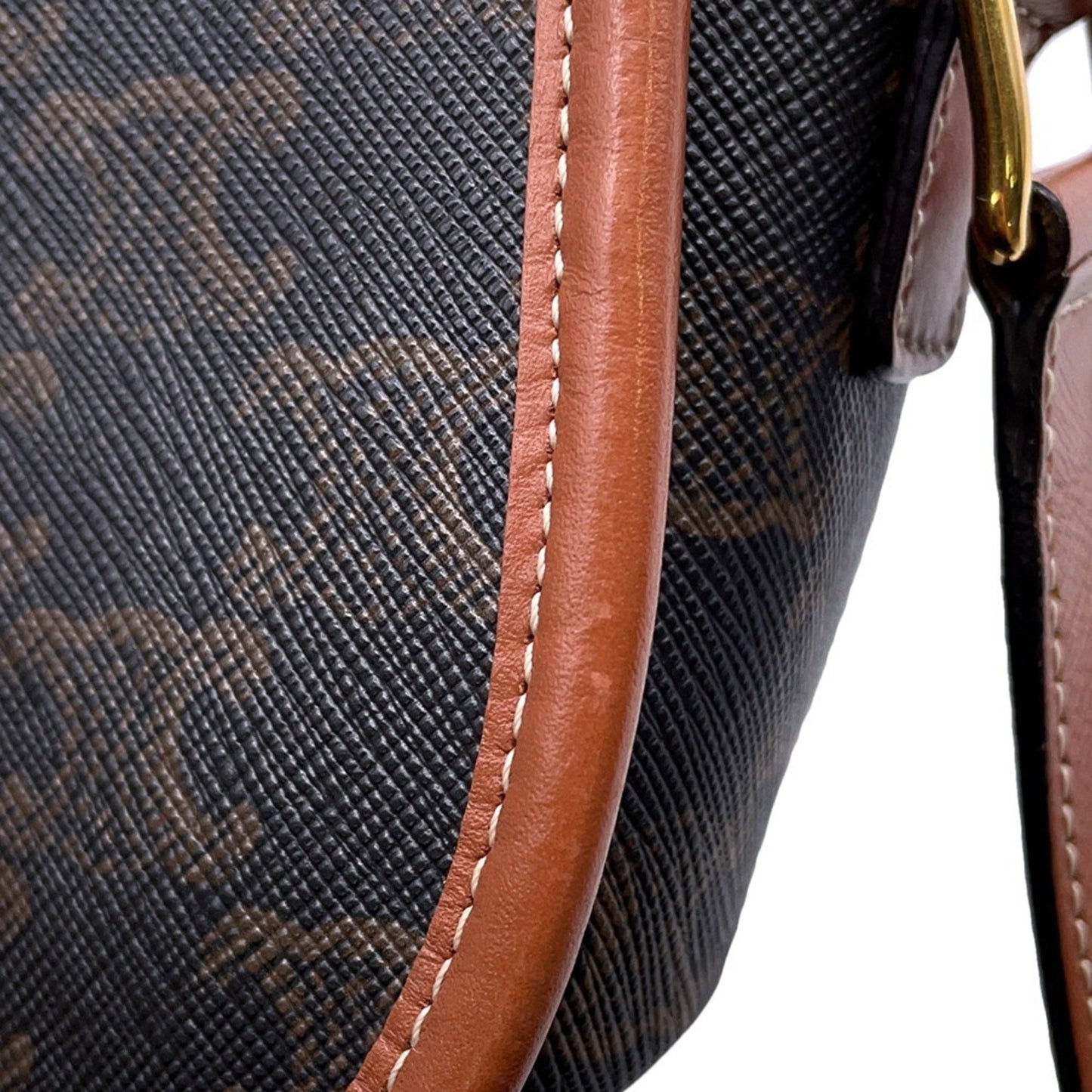 Céline Folco, Brown, Canvas, shoulder