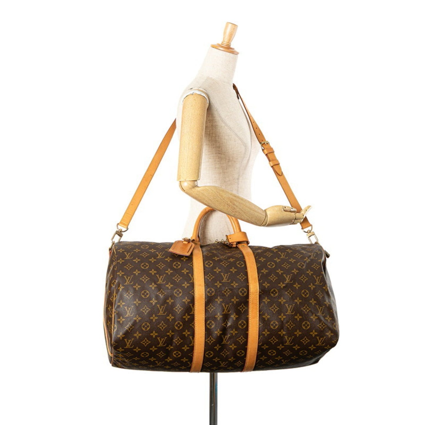 Louis Vuitton Keepall Bandouliere 55, Brown, Canvas, travel