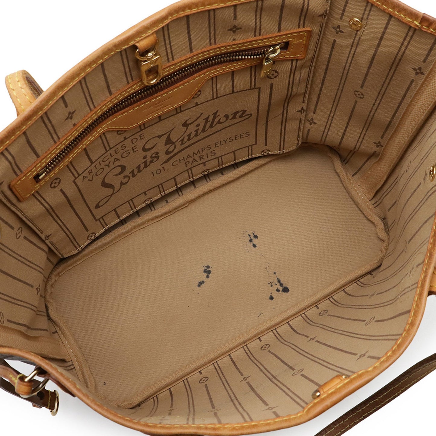 Louis Vuitton Neverfull PM, Brown, Canvas, tote