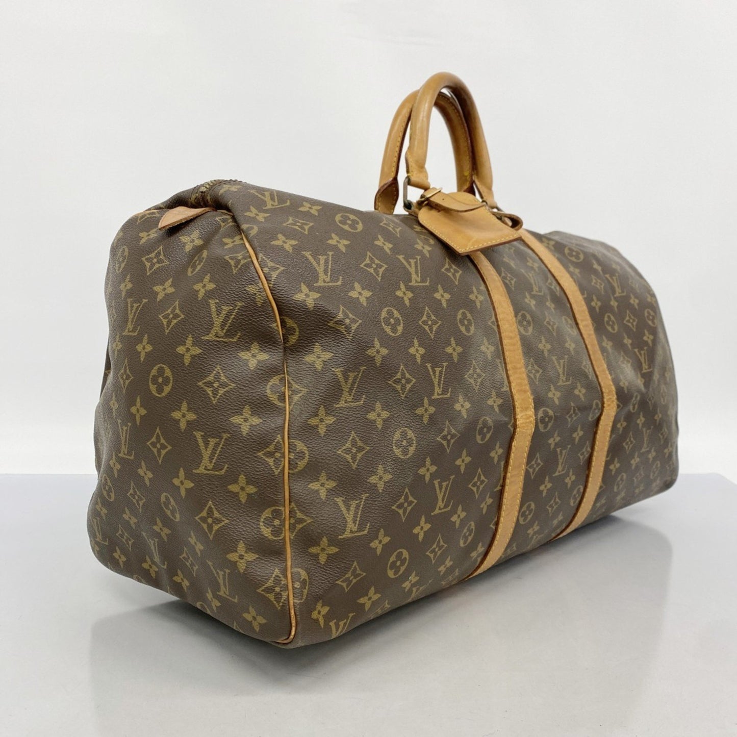 Louis Vuitton Keepall 55, Brown, Canvas, travel