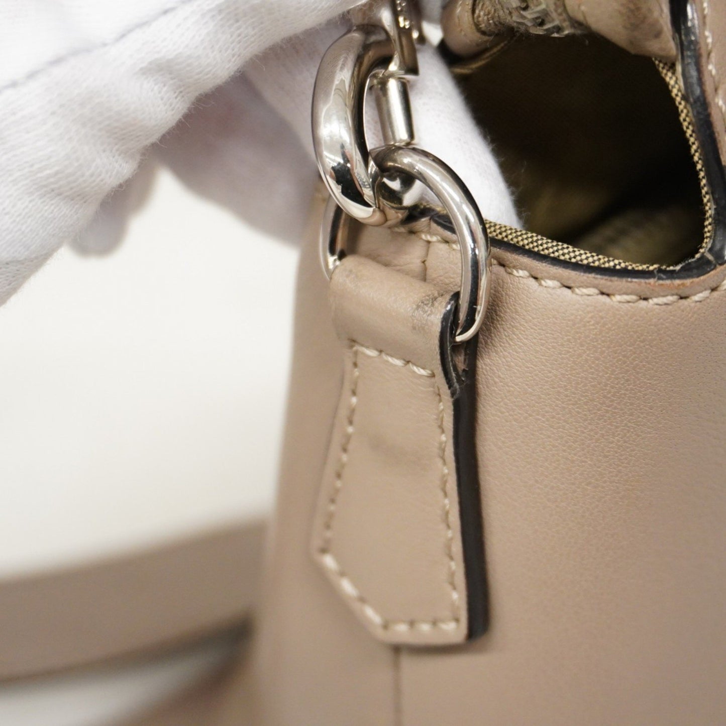 Fendi By The Way, Grey, Leather, handbag