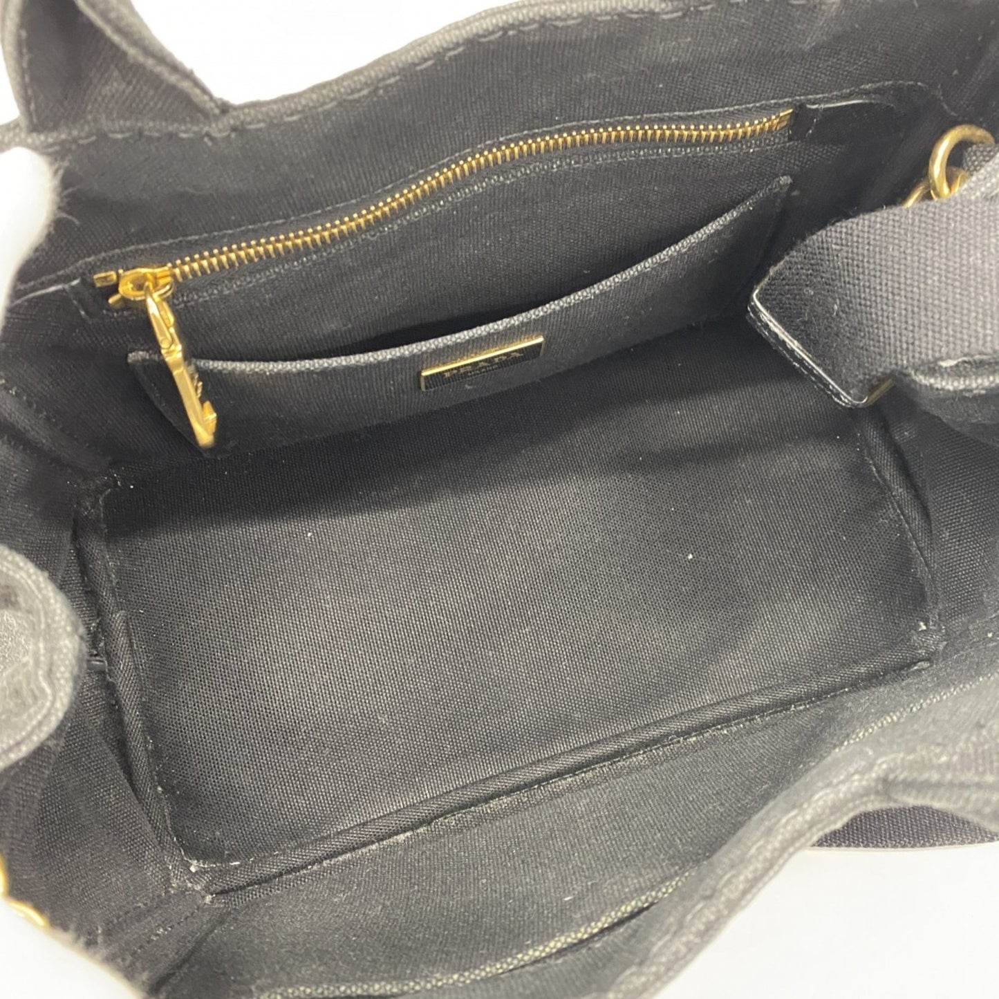 Prada Canapa, Black, Canvas, tote