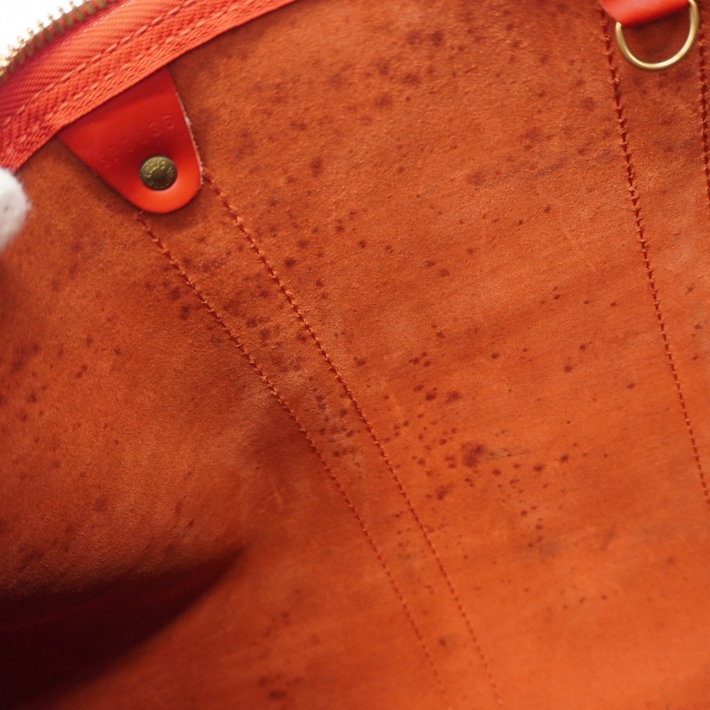 Louis Vuitton Keepall 45, Red, Leather, travel