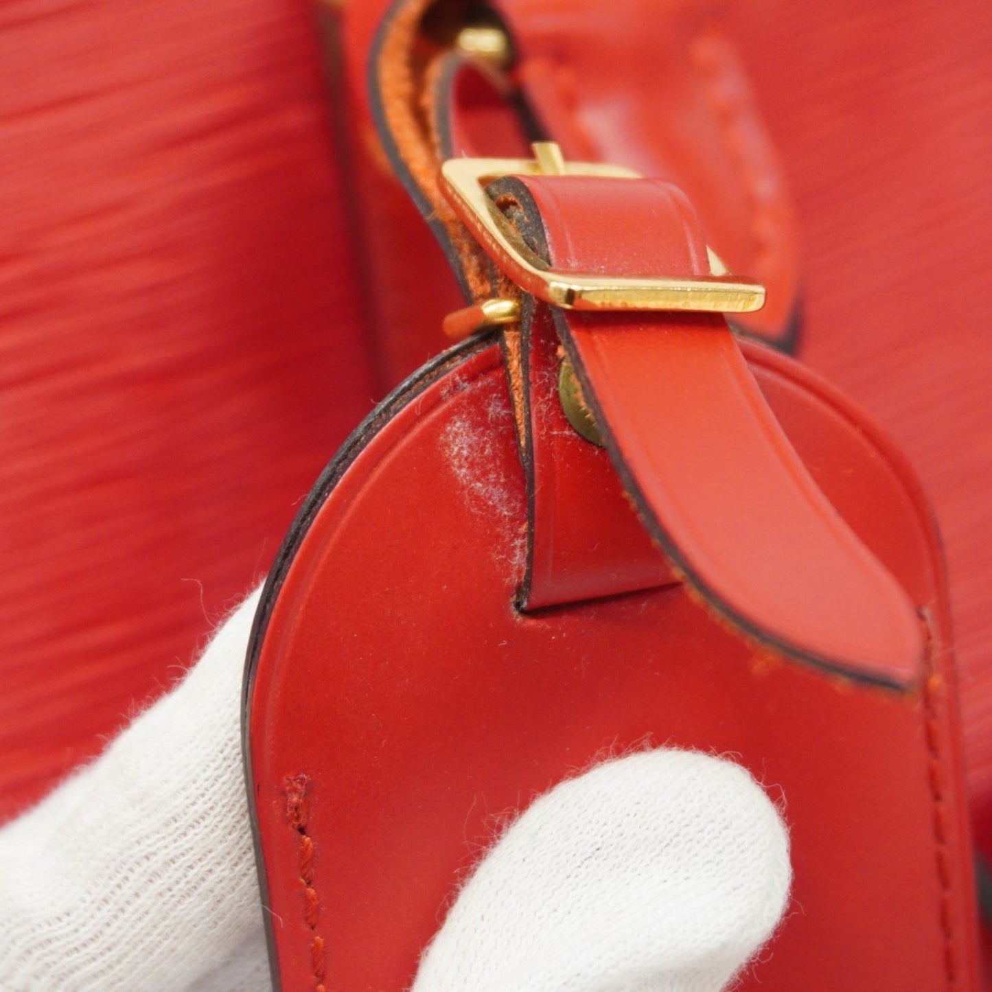 Louis Vuitton Keepall 45, Red, Leather, travel