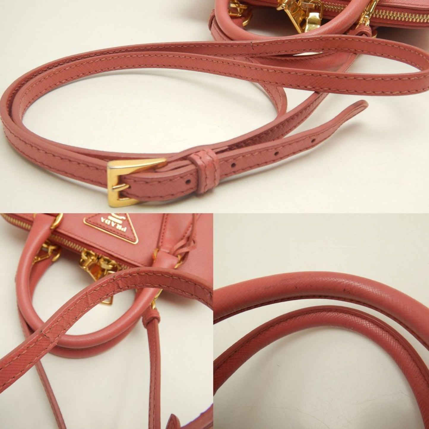 Prada Saffiano Lux, Pink, Leather, handbag