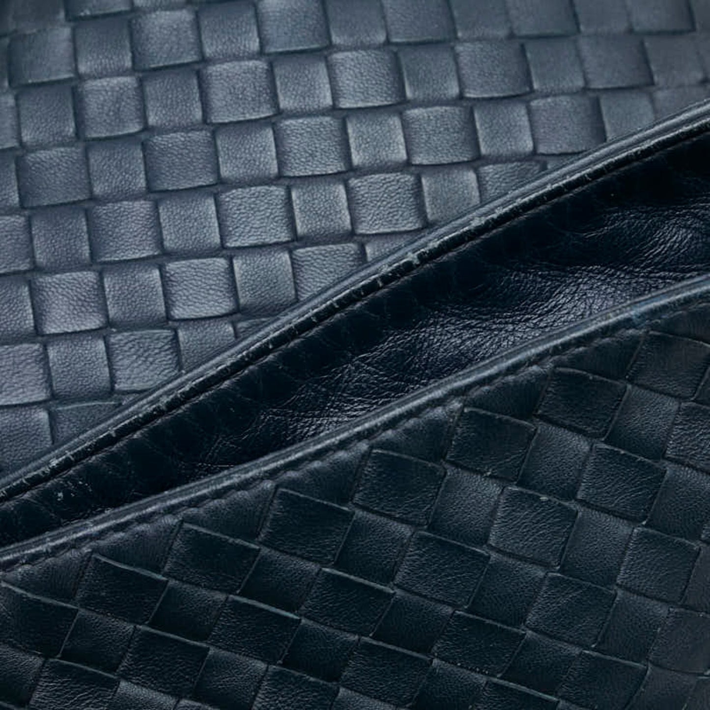 Bottega Veneta Intrecciato, Navy, Leather, shoulder