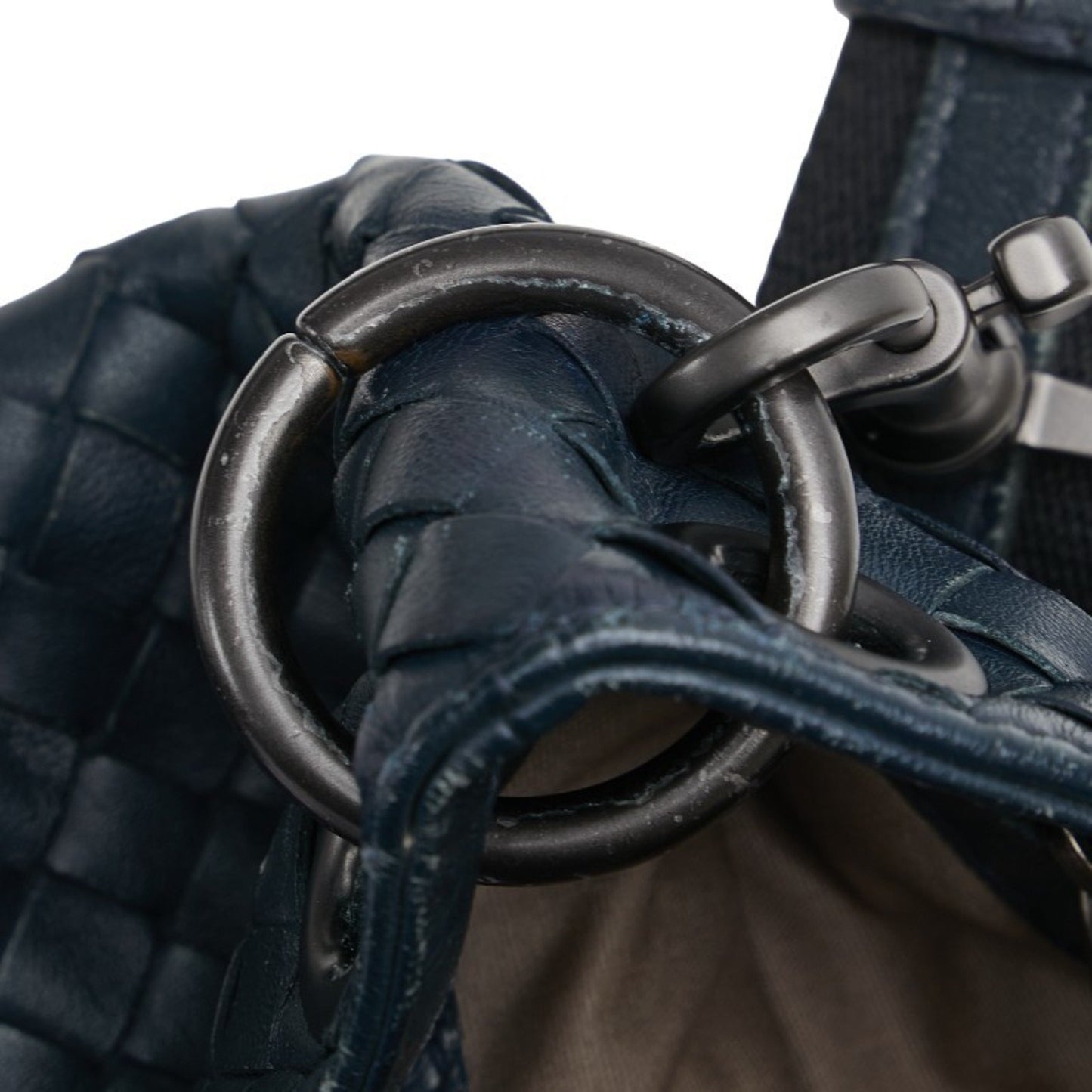 Bottega Veneta Intrecciato, Navy, Leather, shoulder