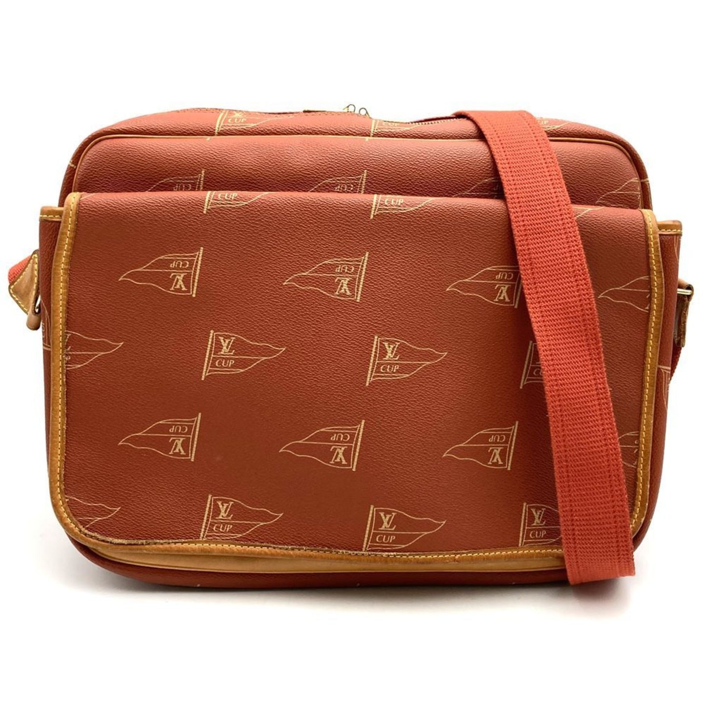 Louis Vuitton Messenger, Orange, Canvas, shoulder