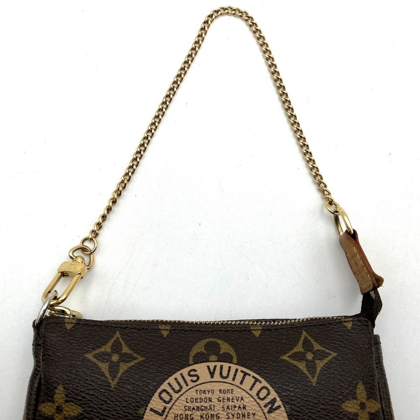 Louis Vuitton Mini Pochette Accessoires, Brown, Canvas, clutch