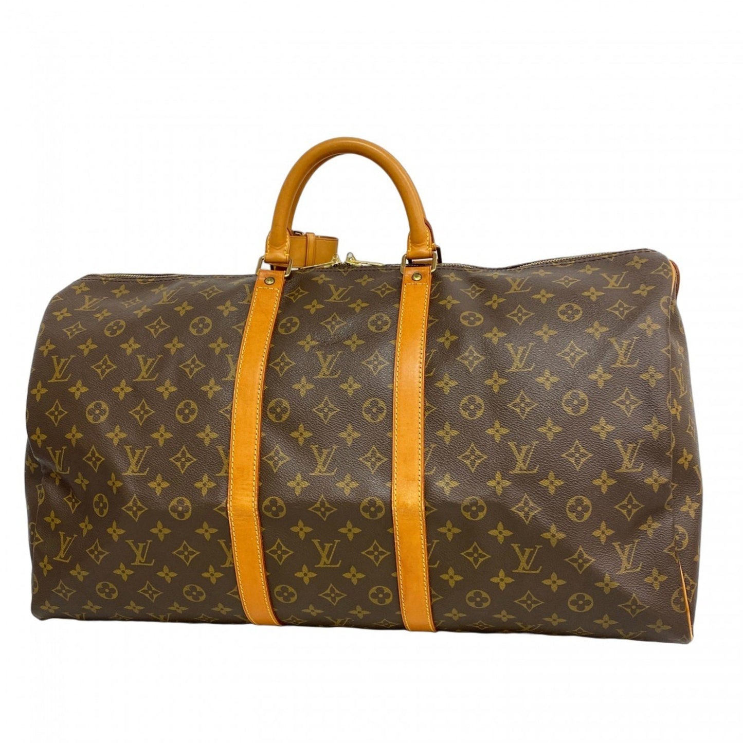 Louis Vuitton Keepall 55, Brown, Canvas, travel