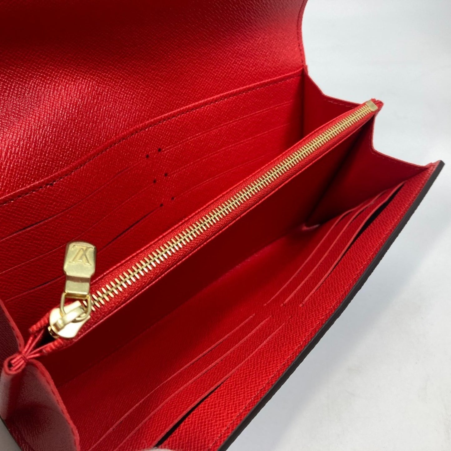 Louis Vuitton Sarah, Red, Canvas, wallet