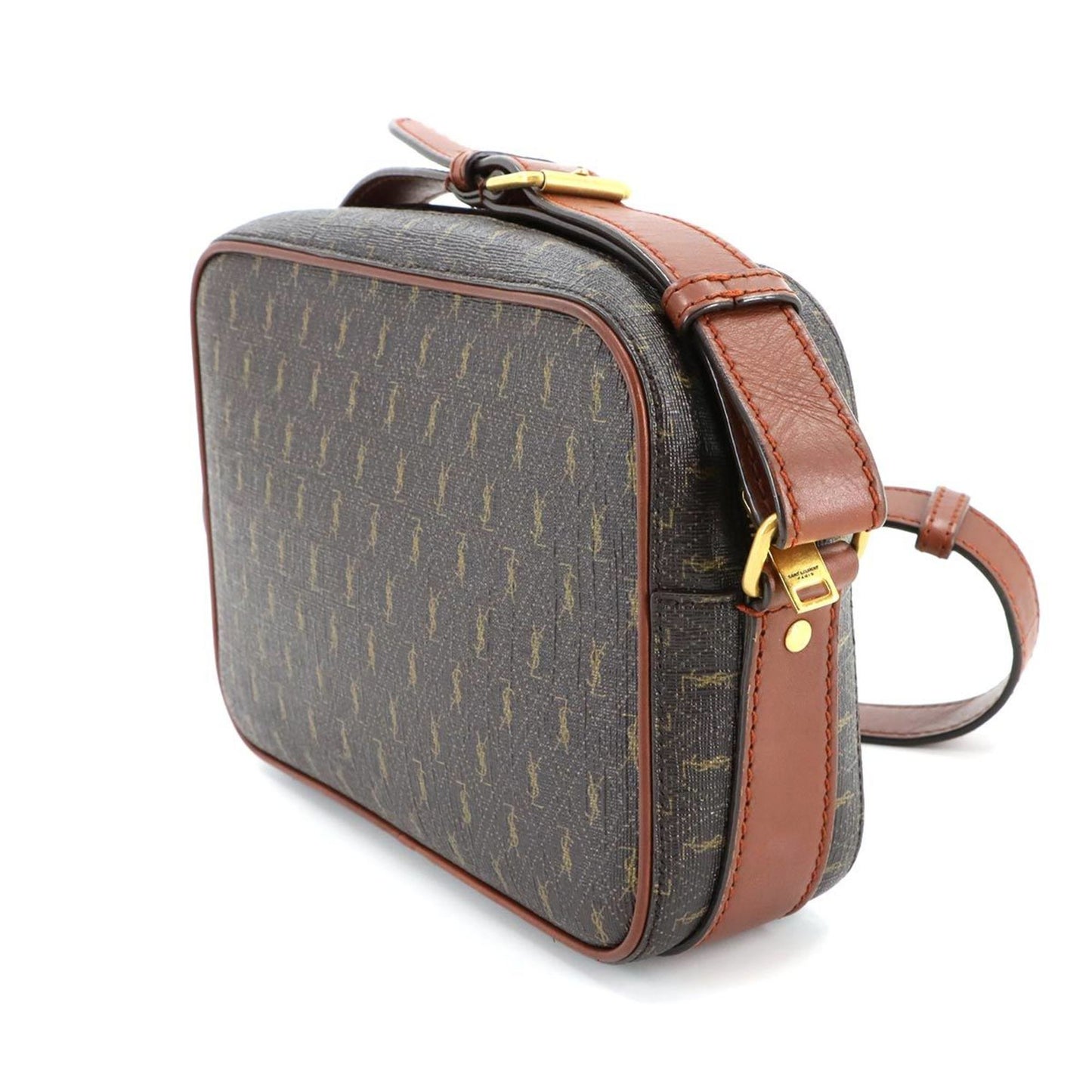 Saint Laurent Camera, Brown, Canvas, shoulder