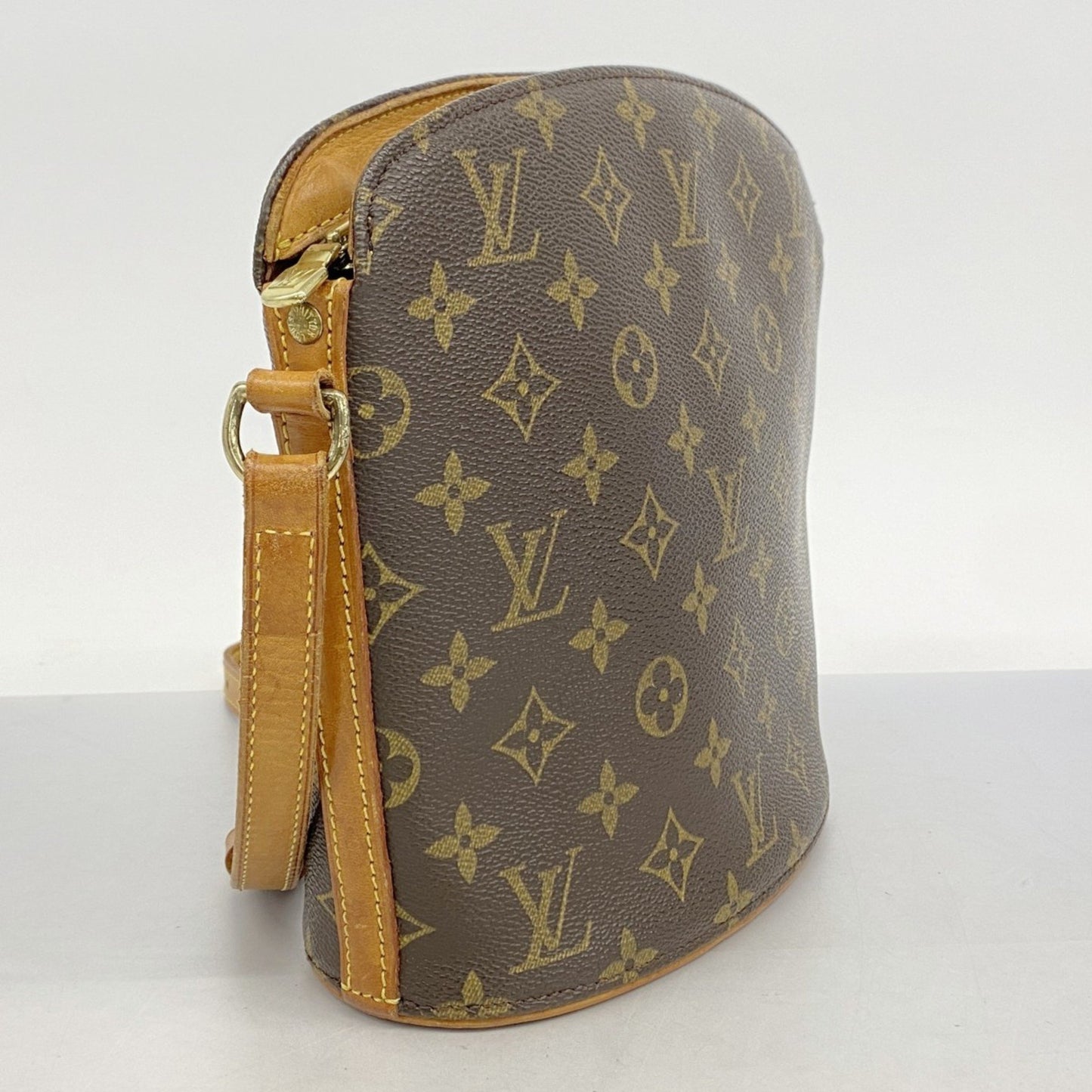 Louis Vuitton Drouot, Brown, Canvas, shoulder