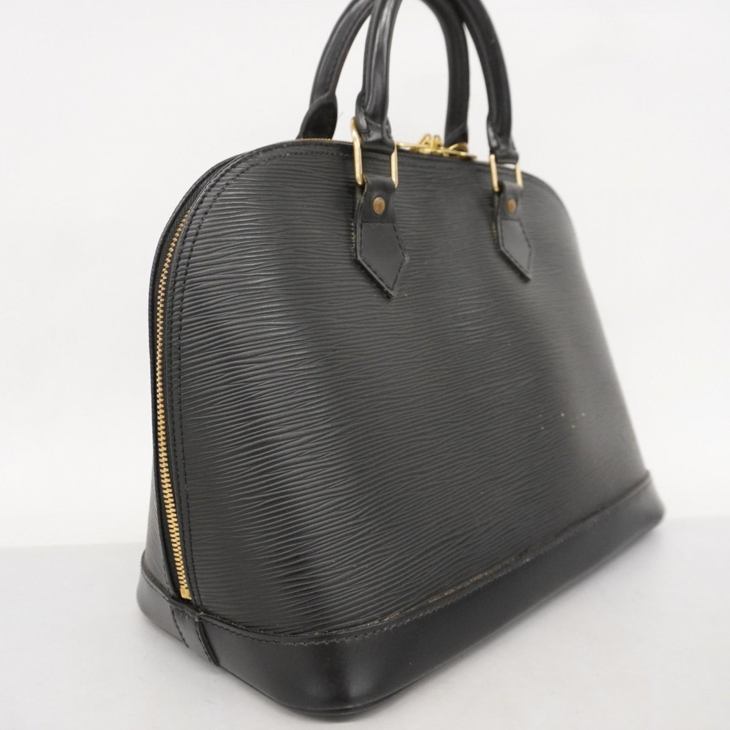 Louis Vuitton Alma, Black, Leather, handbag