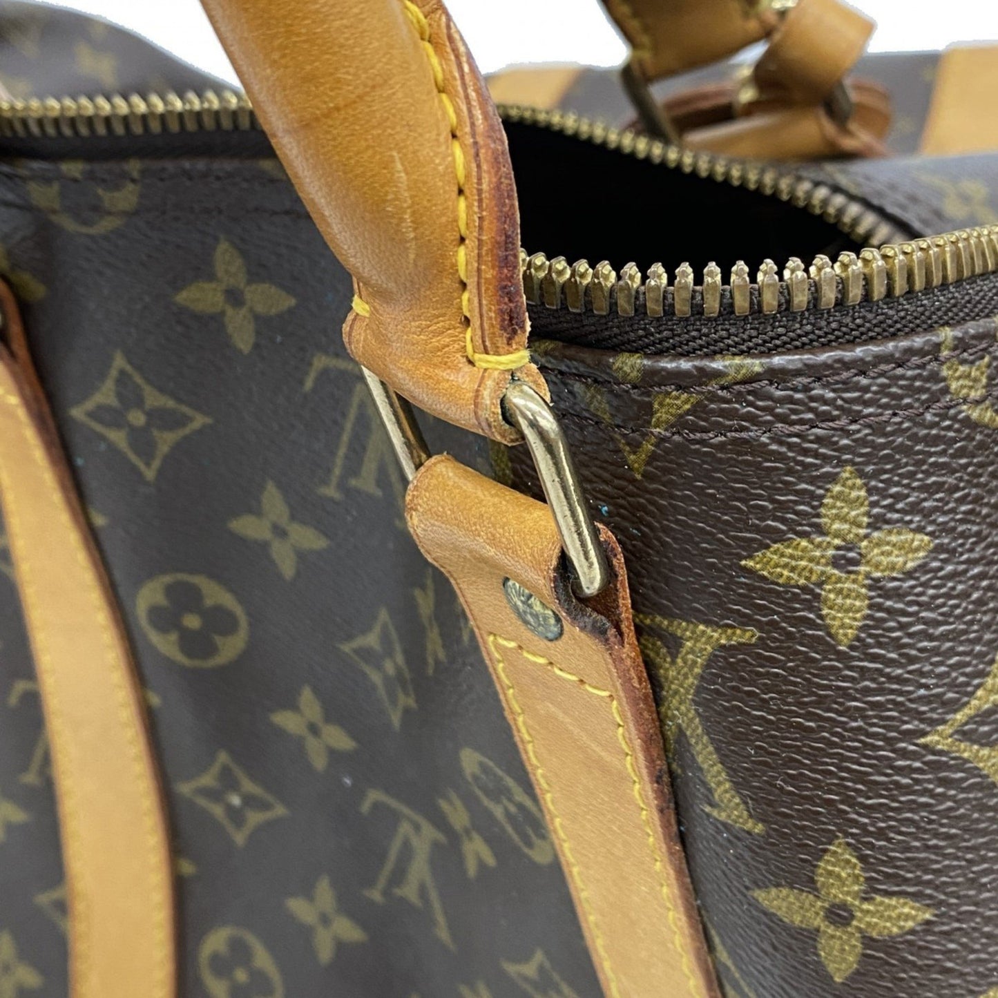 Louis Vuitton Keepall 55, Brown, Canvas, travel