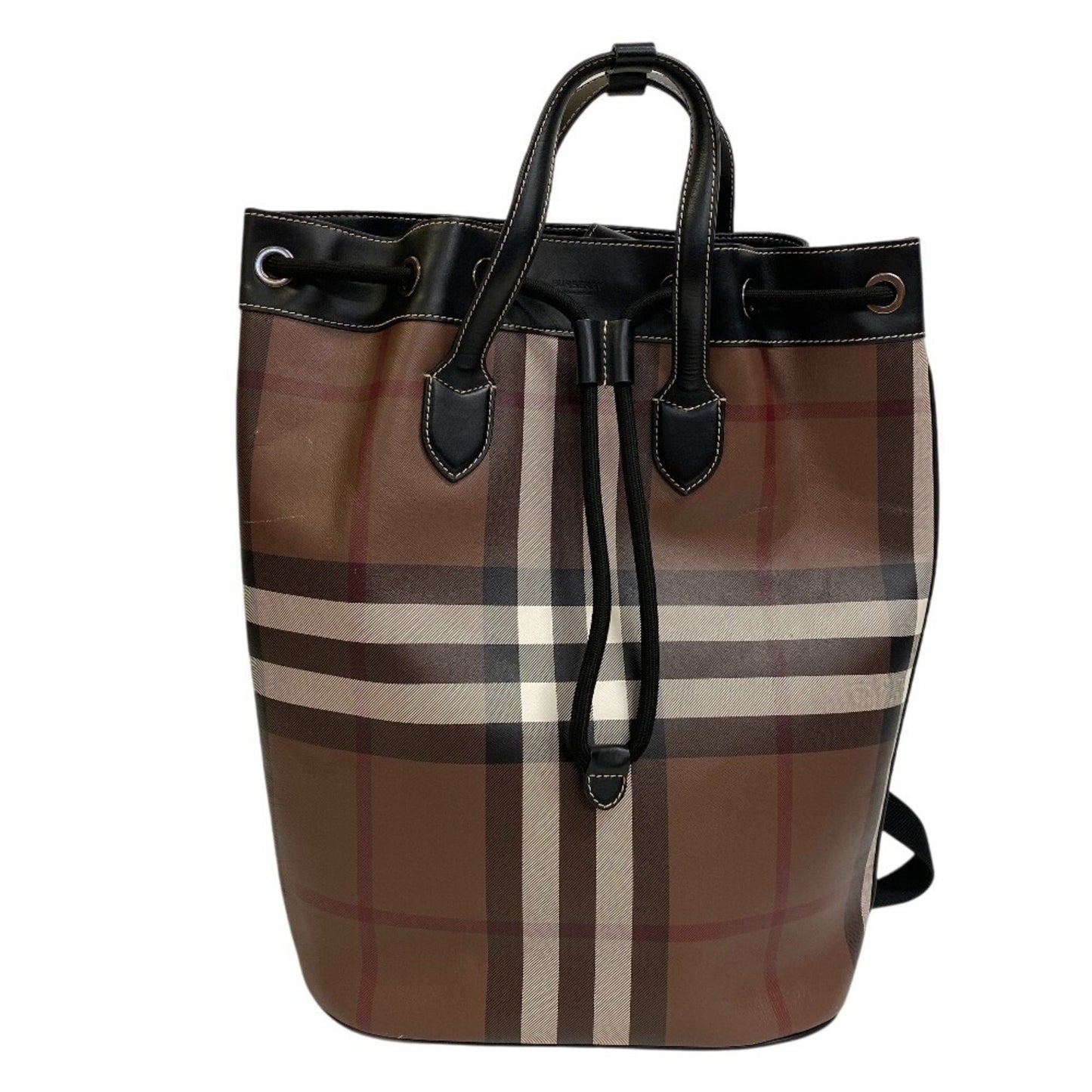 Burberry Nova Check, Brown, Canvas, backpack