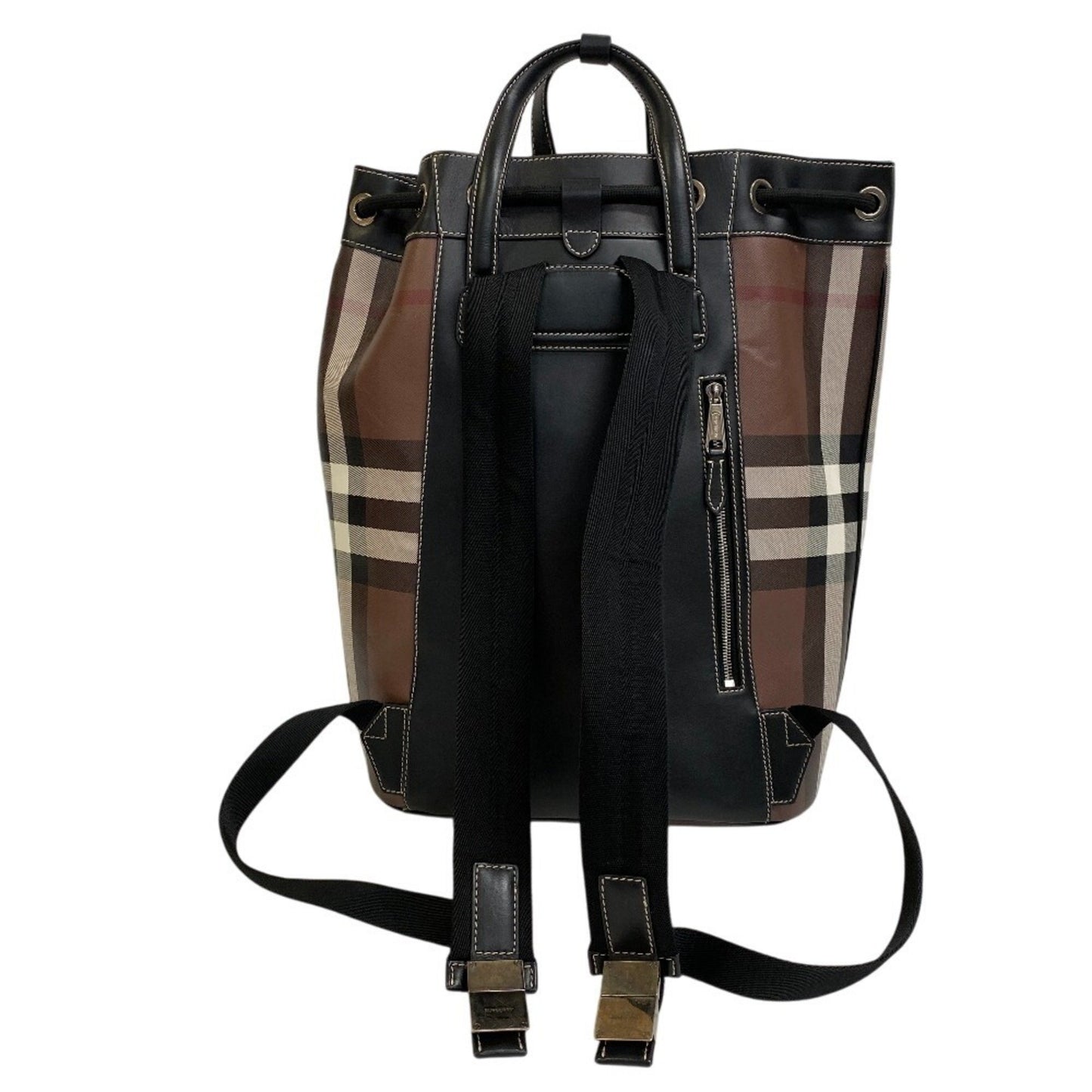 Burberry Nova Check, Brown, Canvas, backpack