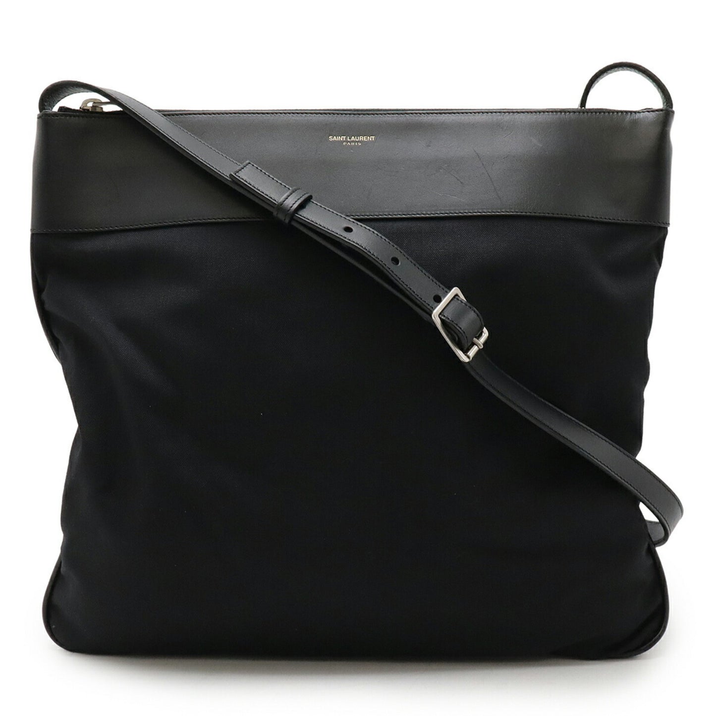 Saint Laurent -, Black, "CANVAS, LEATHER", shoulder