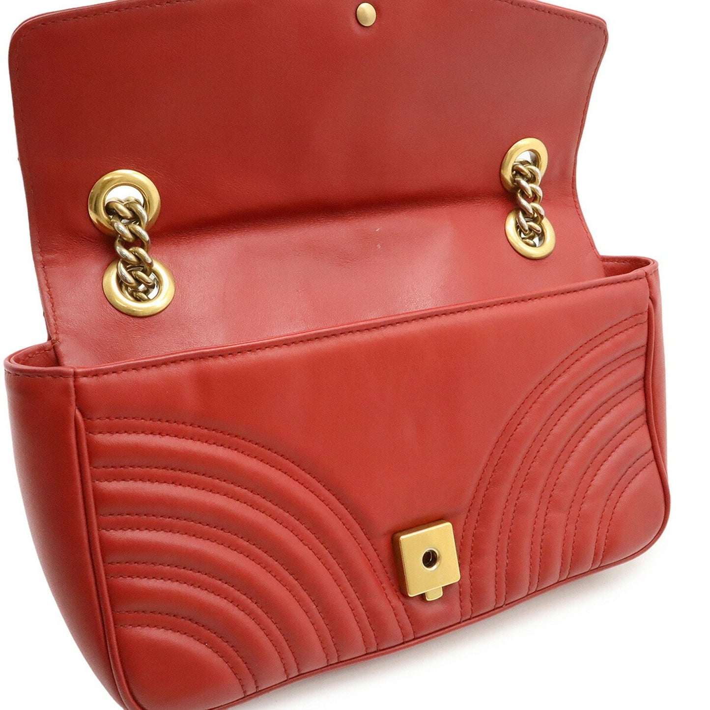 Gucci Marmont, Red, Leather, shoulder