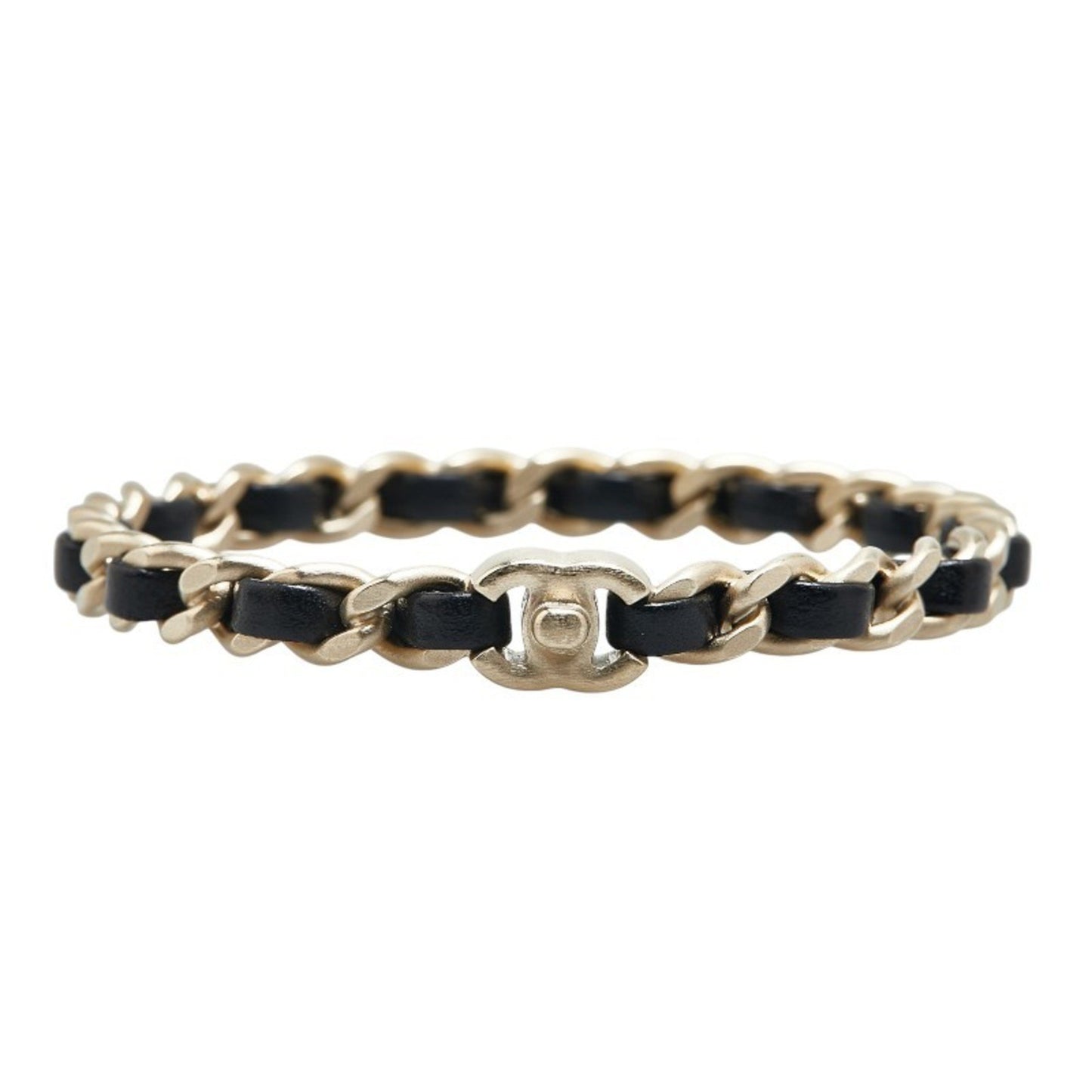 Chanel Coco Mark, Black, Leather, bracelet