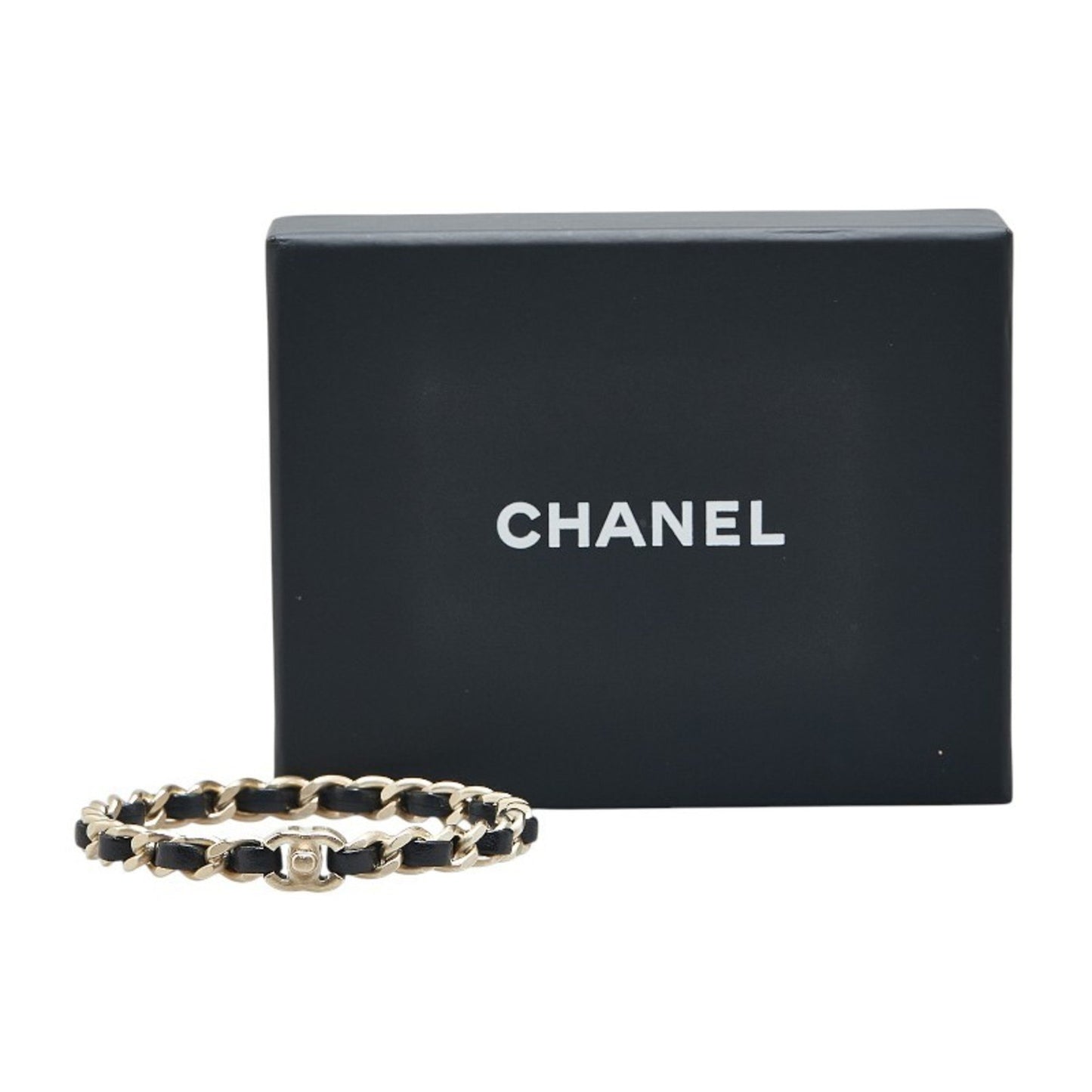 Chanel Coco Mark, Black, Leather, bracelet